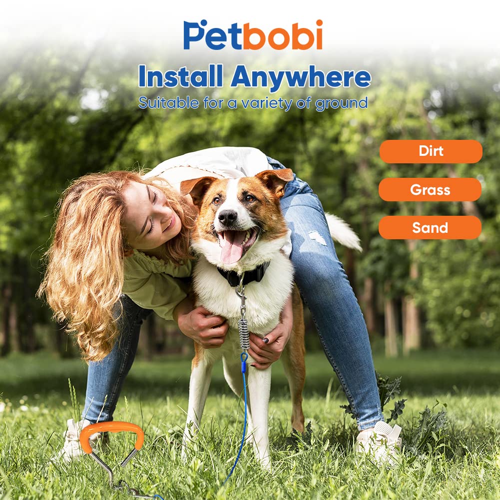 Petbobi Dog Tie Out Stake - 16 Heavy Duty Dog Anchor For Yard Camping