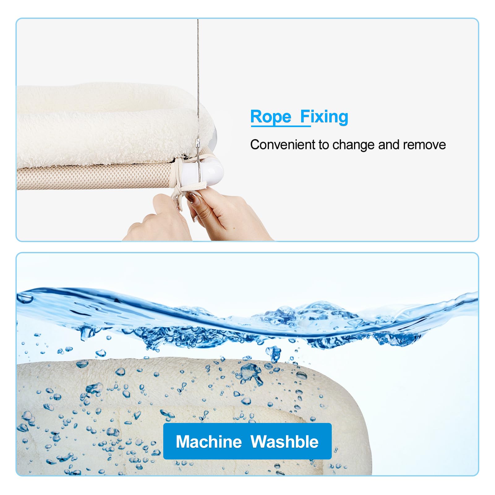 Safety Cat Shelves Space Saving Window Mounted Cat Seat For Large Cats - Cushion Bed Set