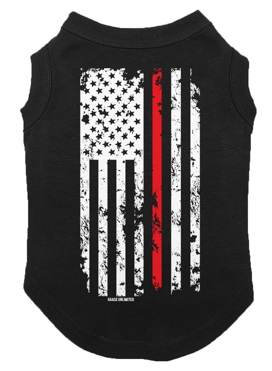 Red Line Flag - Usa American Dog Shirt (Black, Large)
