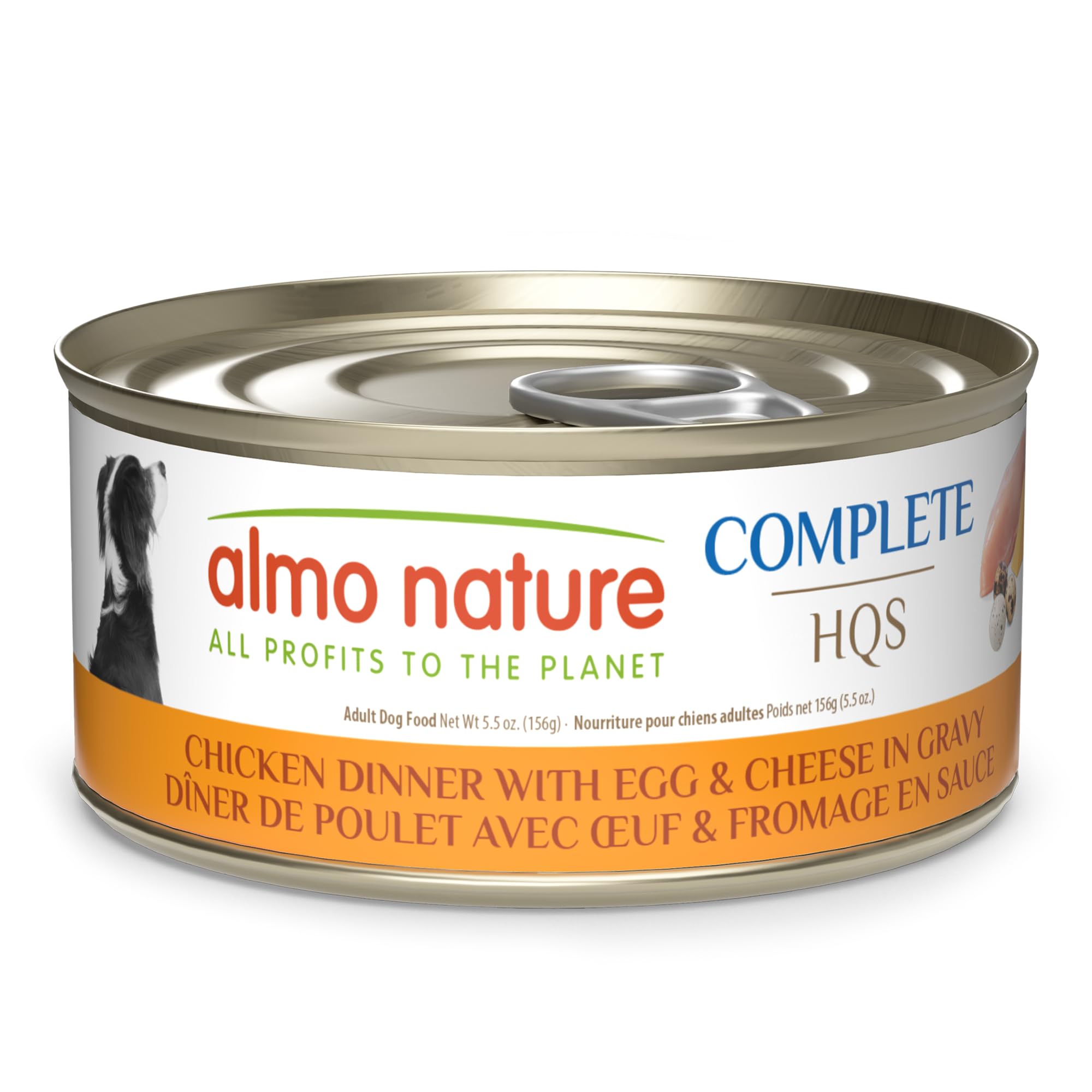 Almo Nature HQS Complete Wet Dog Food Chicken, Egg and Cheese, 5.5 oz (Pack of 12)