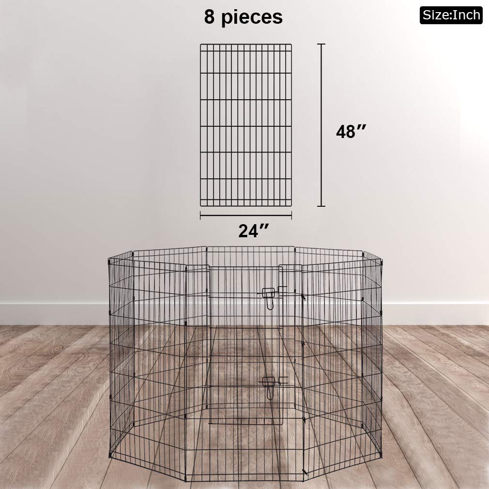 48 Tall Dog Playpen Crate Fence Pet Play Pen Exercise Cage -8 Pane