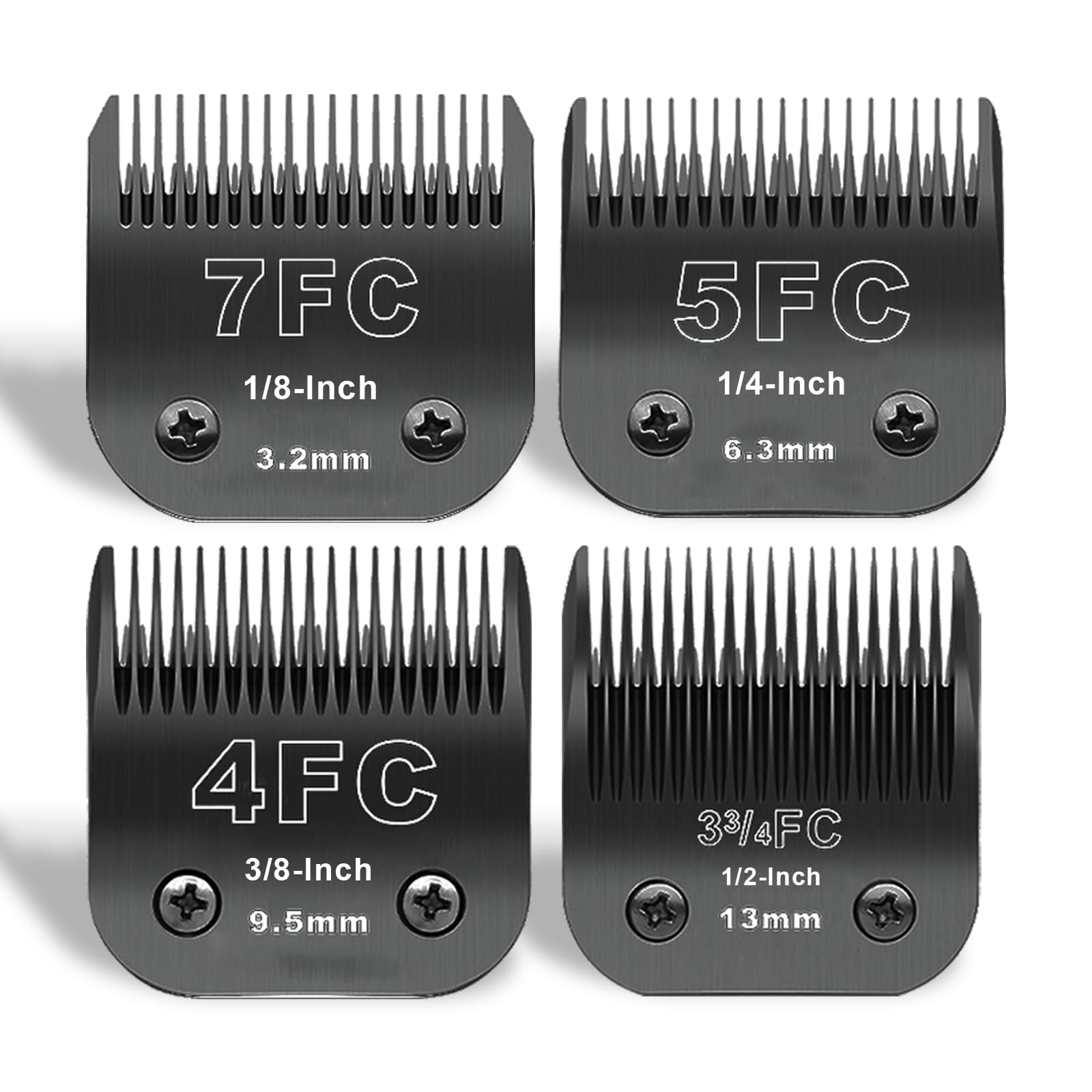 Dodaer Black Detachable Pet Dog Grooming Clipper Stainless Steel Blades Set,Compatible With Andis,Oster A5,Wahl Km10 Series Clip