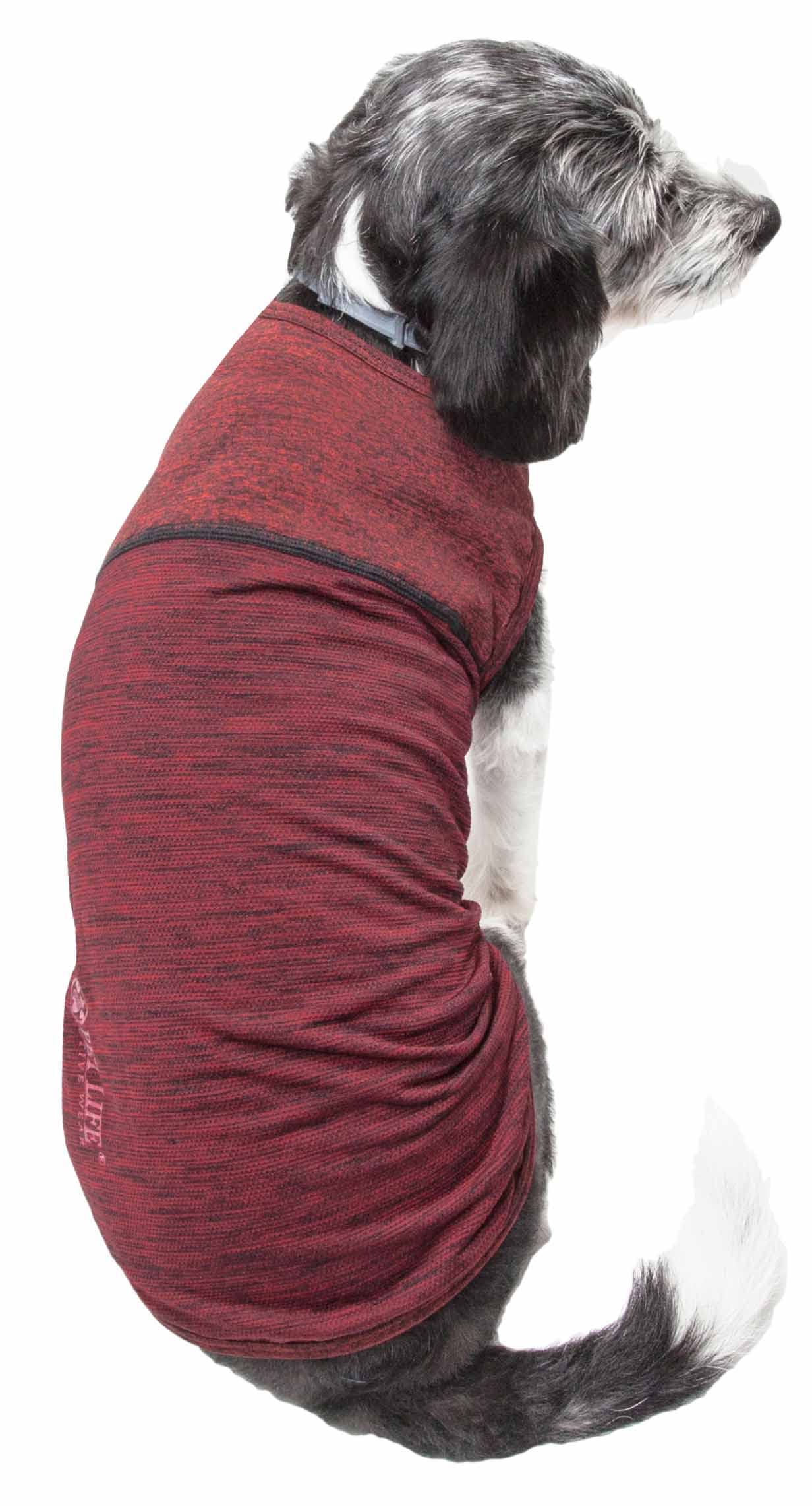 Pet Life Active Aero-Pawlse Heathered Quick-Dry And 4-Way Stretch-Performance Dog Tank Top T-Shirt(D0102H7LTFY.)
