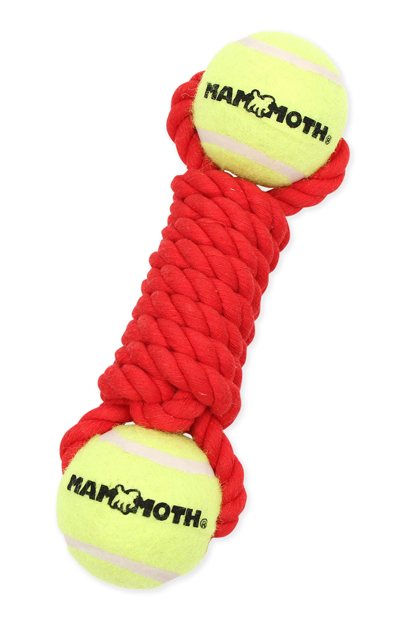 Mammoth Flossy Chews Twister Rope Toy With Tennis Balls Premium Cotton-Poly Tug Toy For Dogs Interactive Dog Tug Toy Rope Dog Toy With Tennis Balls For Small To Medium Dogs Medium 9' - Assorted Colors