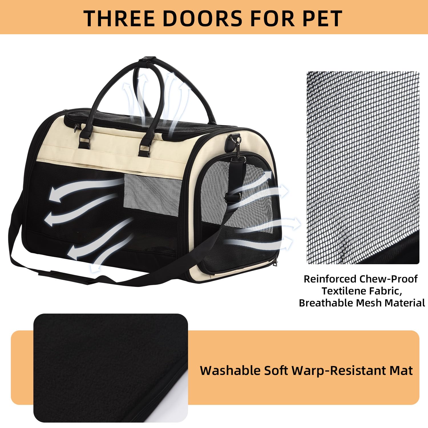 Pet Marvel Cat Carrier Soft Sided For Small Medium Cats Puppy Up To 15 Lbs, Airline Approved Mesh Pet Travel Bag, Breathable Bit
