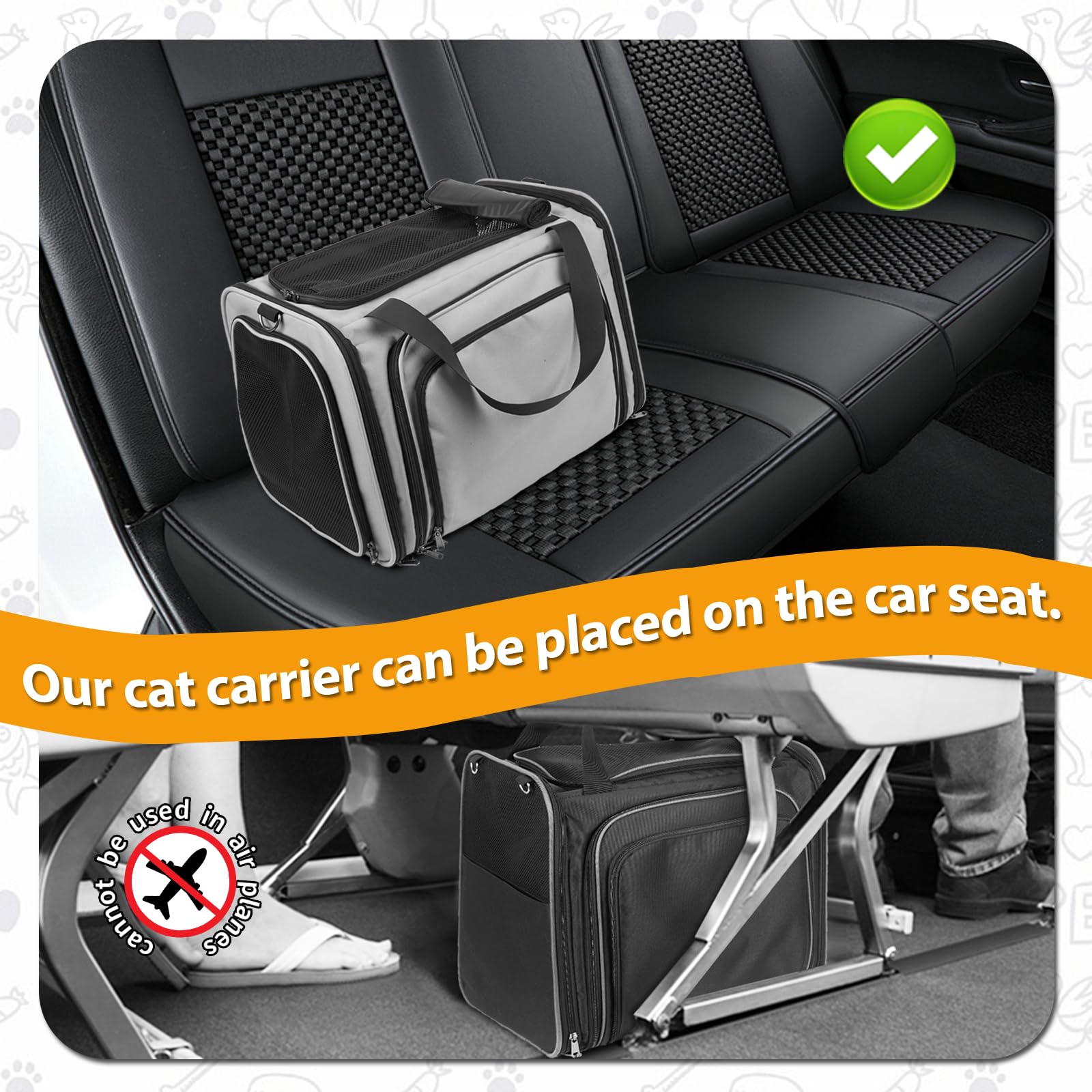 Inrlkit Portable Cat Travel Carrier - Soft-Sided Cat Carrier With Litter Box, Expandable Cat Carrier For Cats Up To 20 Lb To Cam