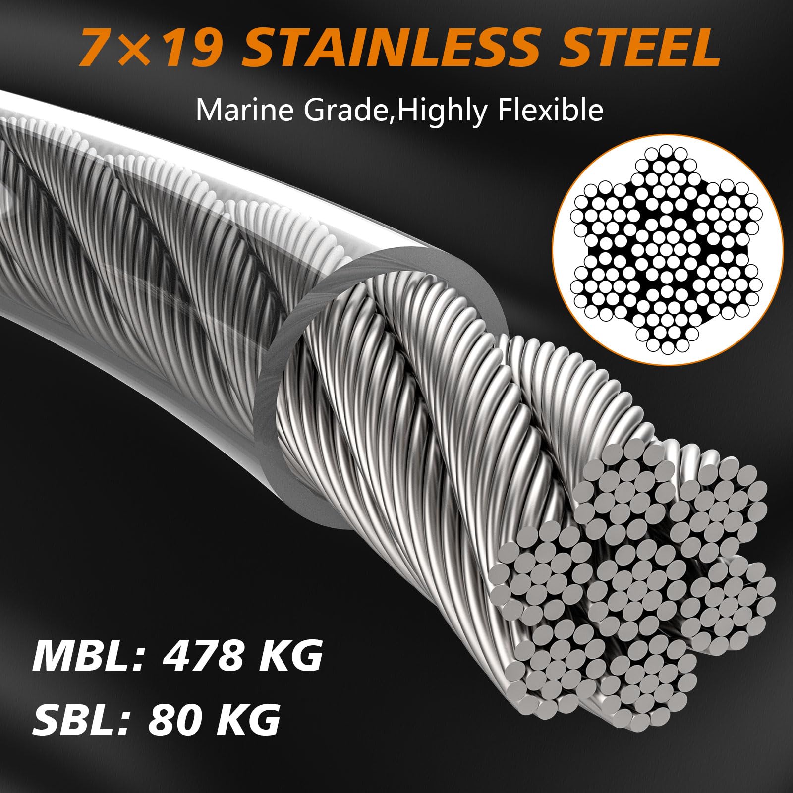 Xiaz 50Ft Dog Tie Out Cable, Dog Cables For Outside Heavy Duty 8/10/15/20/30/50Ft, Pet Runner Tether Chain Lead Outside For Smal