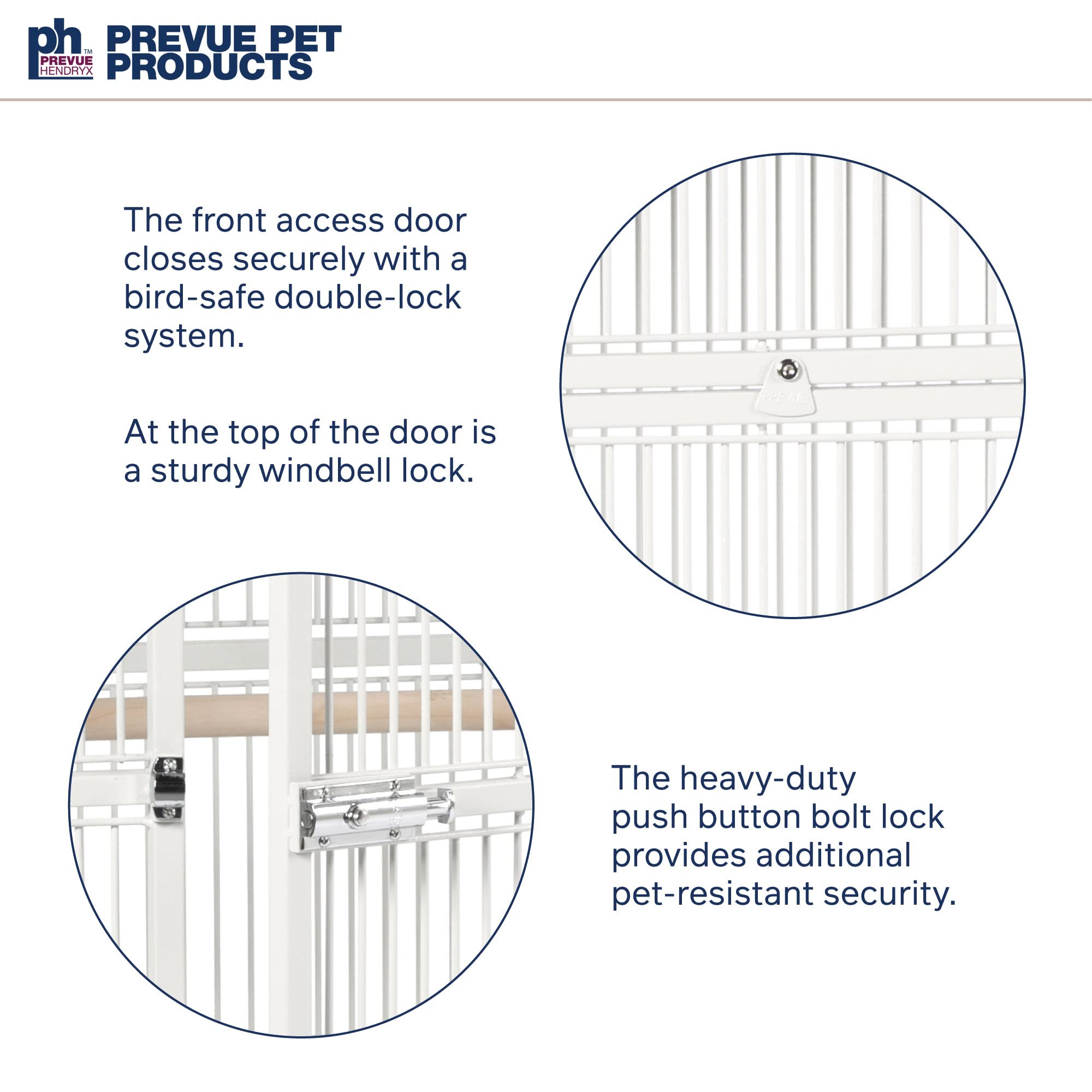 Prevue Hendryx Pet Products Wrought Iron Select Bird Cage 3153C, Chalk White, 30-Inch By 22-Inch By 63-Inch