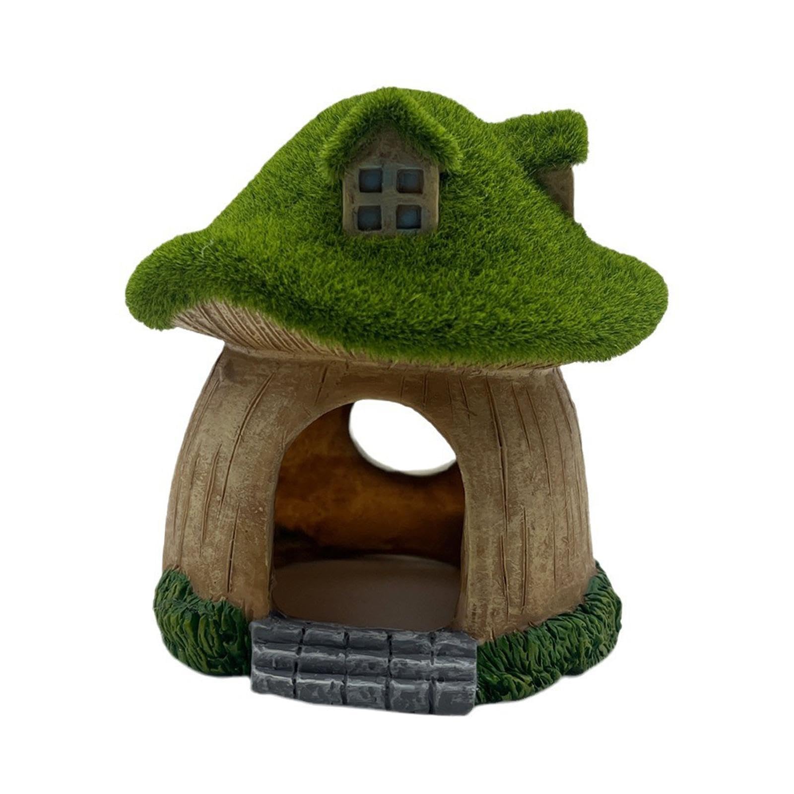 Gralara Aquarium Mushroom House, Fish Tank Decoration, Hideaway Landscape Resin Mushroom Cottage for Living Room, Goldfish, Styl