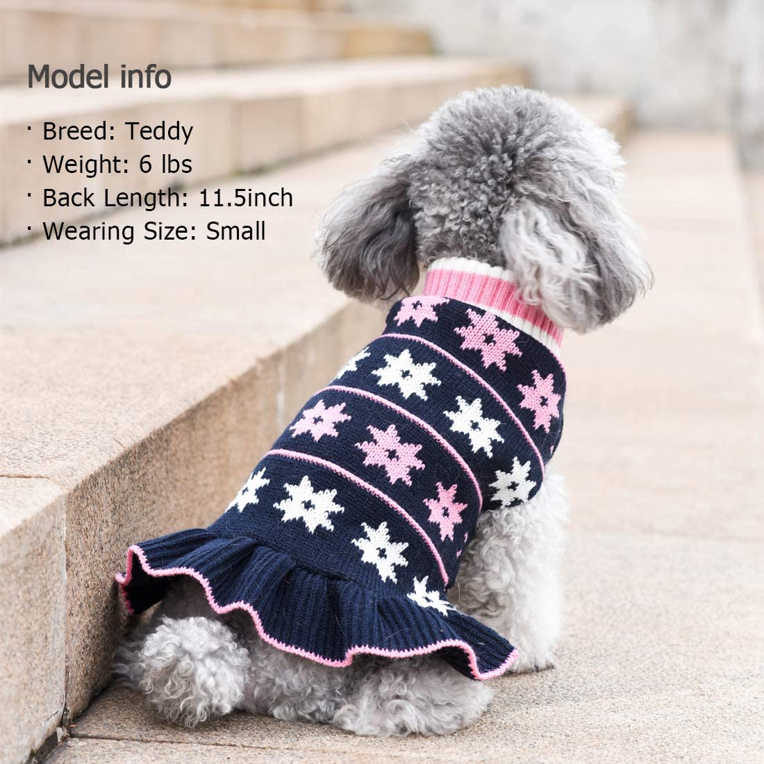 Kyeese Dog Sweater For Medium Dogs Fall Winter For Girl Dog Clothes Warm Dog Coats With Leash Hole Pullover Dog Sweater Dress Kn