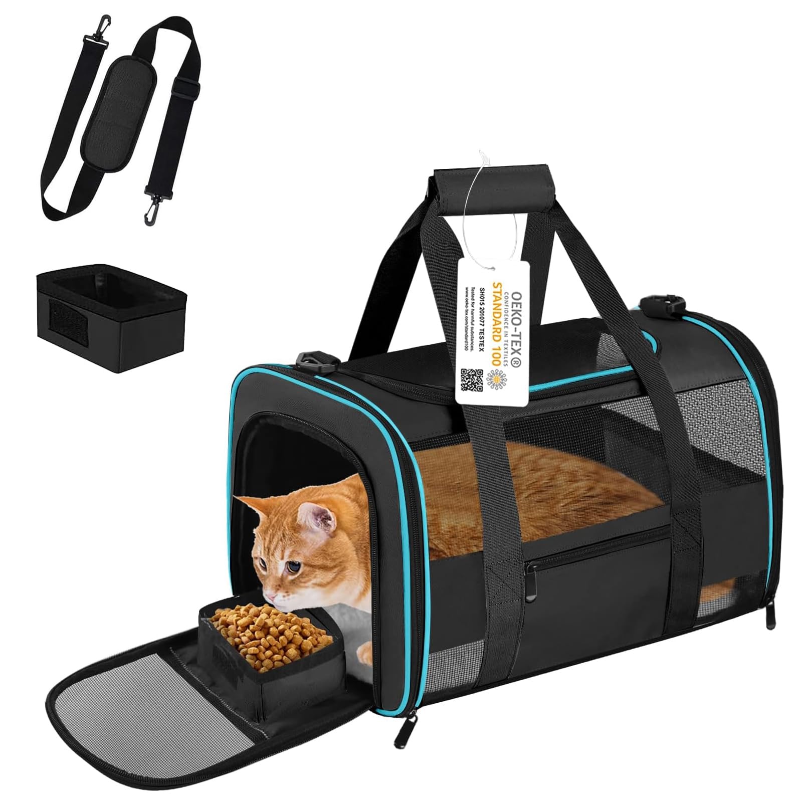 Cussiou Large Cat Carrier Dog Carrier, Pet Carrier For Large Cats, Dog Carrier For Medium Small Dogs, Collapsible Soft Sided Pet