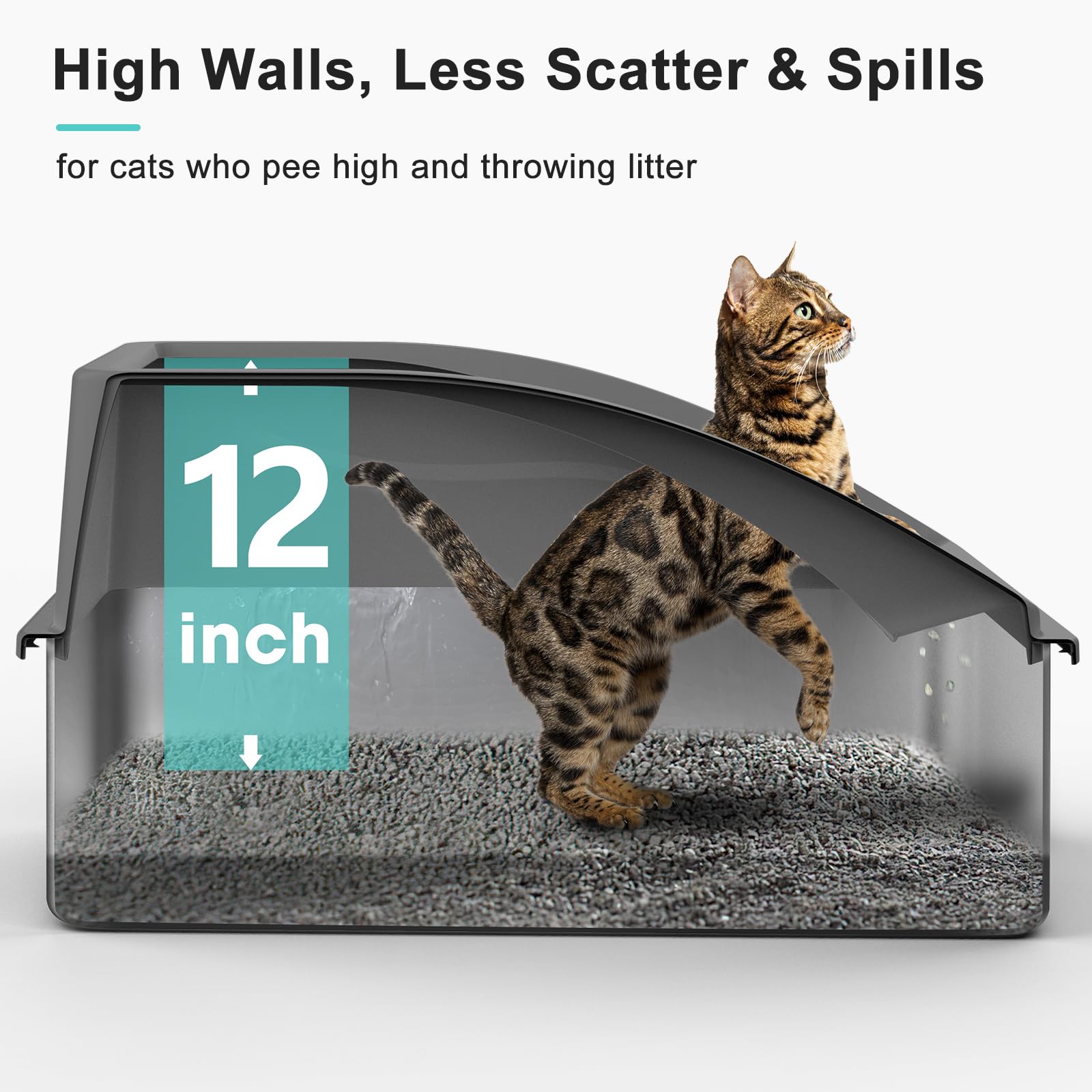 Stainless Steel Cat Litter Box With Lid | Xl Extra Large Litter Box For Big Cats | Metal Litter Boxs High Sided | Enclosed Anti-