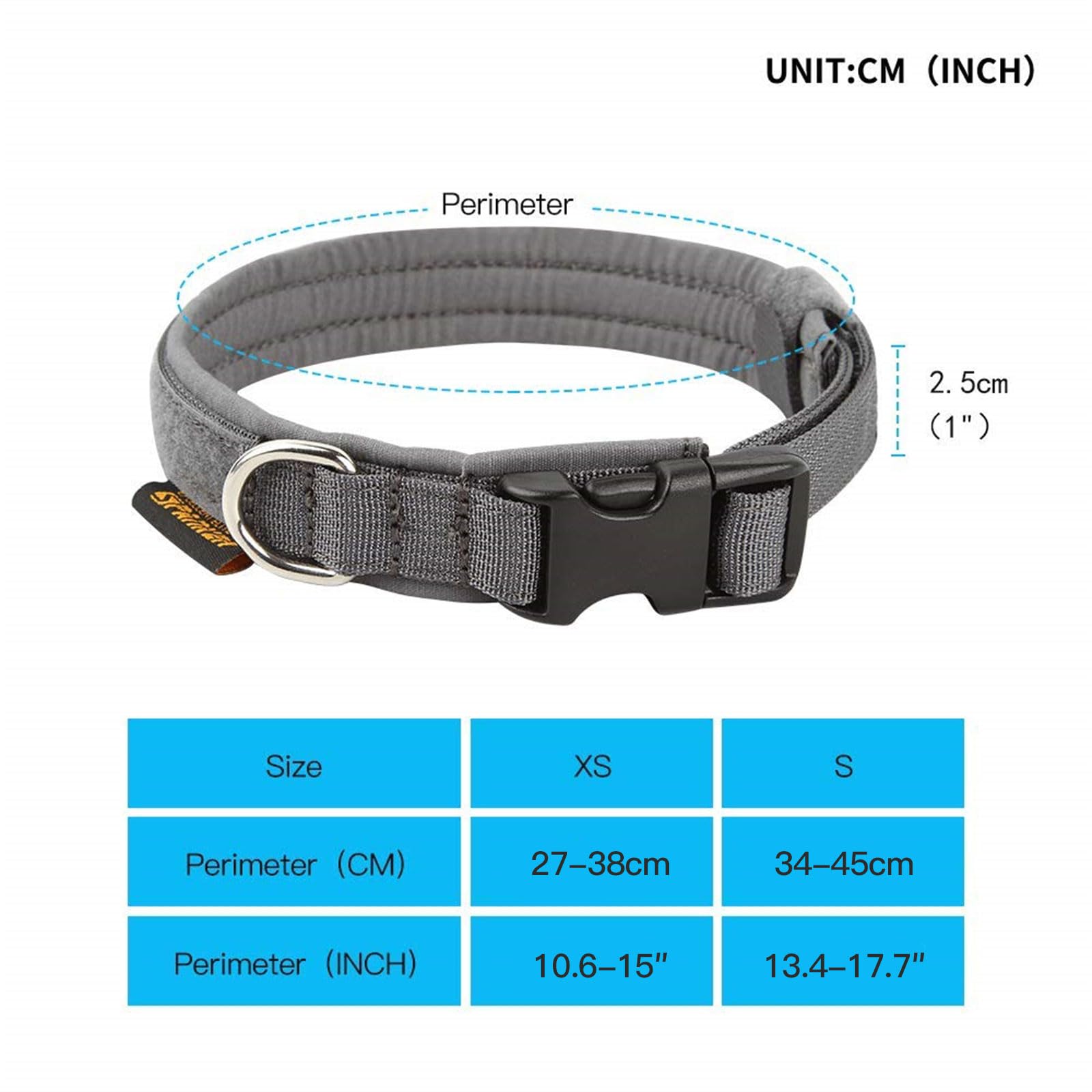 EXCELLENT ELITE SPANKER Puppy Dog Collar Nylon Adjustable Dog Collar for Small Dogs Pet Soft Padded Dog Collar (S Size-Adjustabl