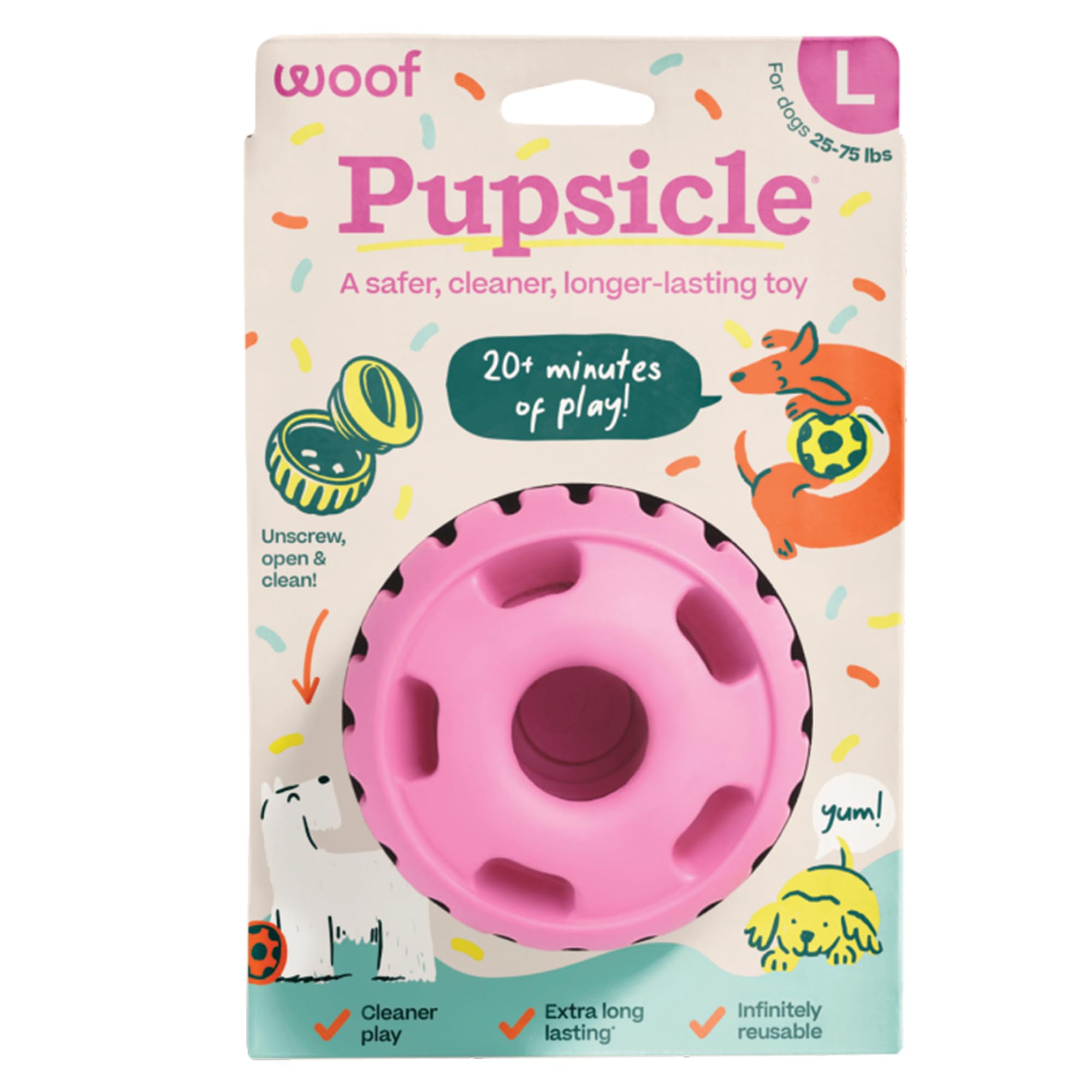 Woof Party Pupsicle - Long-Lasting Interactive Dog Toys For Boredom - Low-Mess Design - Birthday Gifts For Dogs - Large Dog Toys