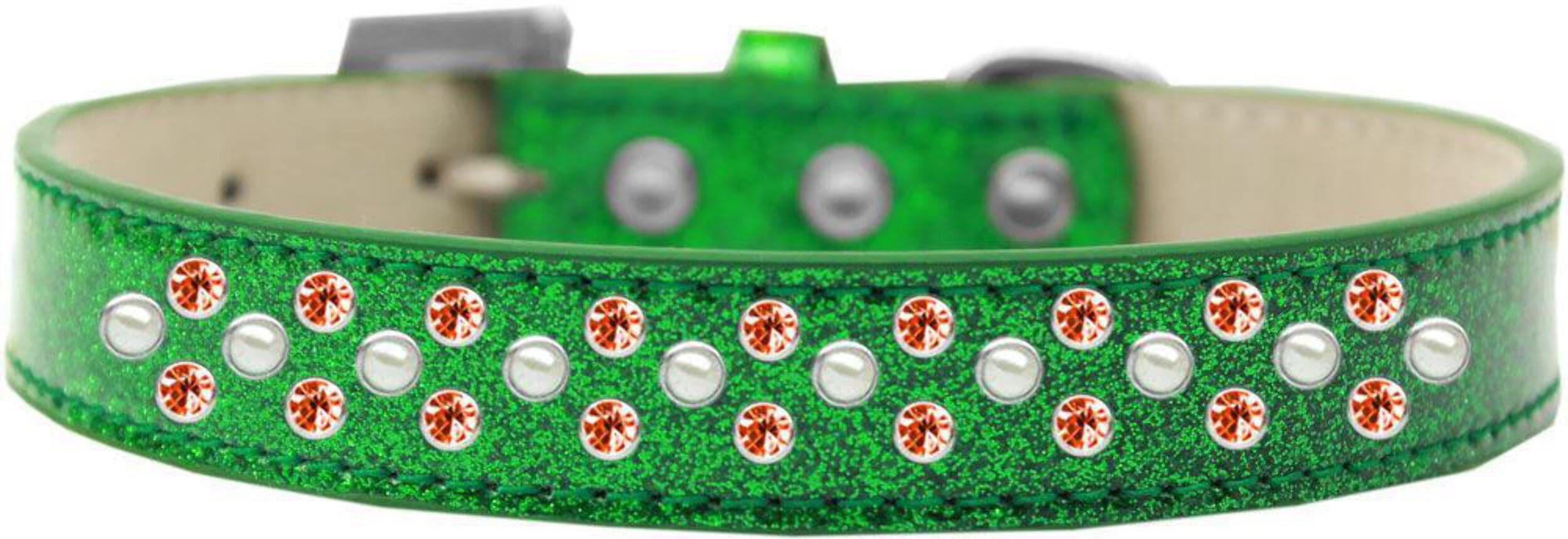 Mirage Pet Products Sprinkles Ice Cream Dog Collar with Pearl and Orange Crystals, Size 20, Blue