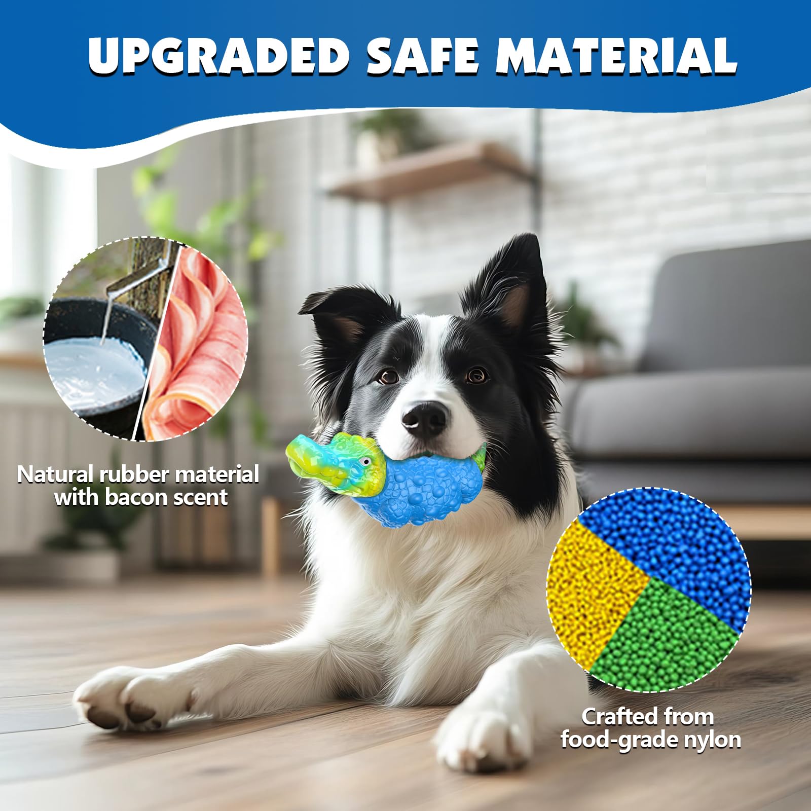 Tooptate Dog Toys For Aggressive Chewers - Indestructible Dog Toy Squeaky Chew Toys For Large And Medium Breeds To Keep Them Bus