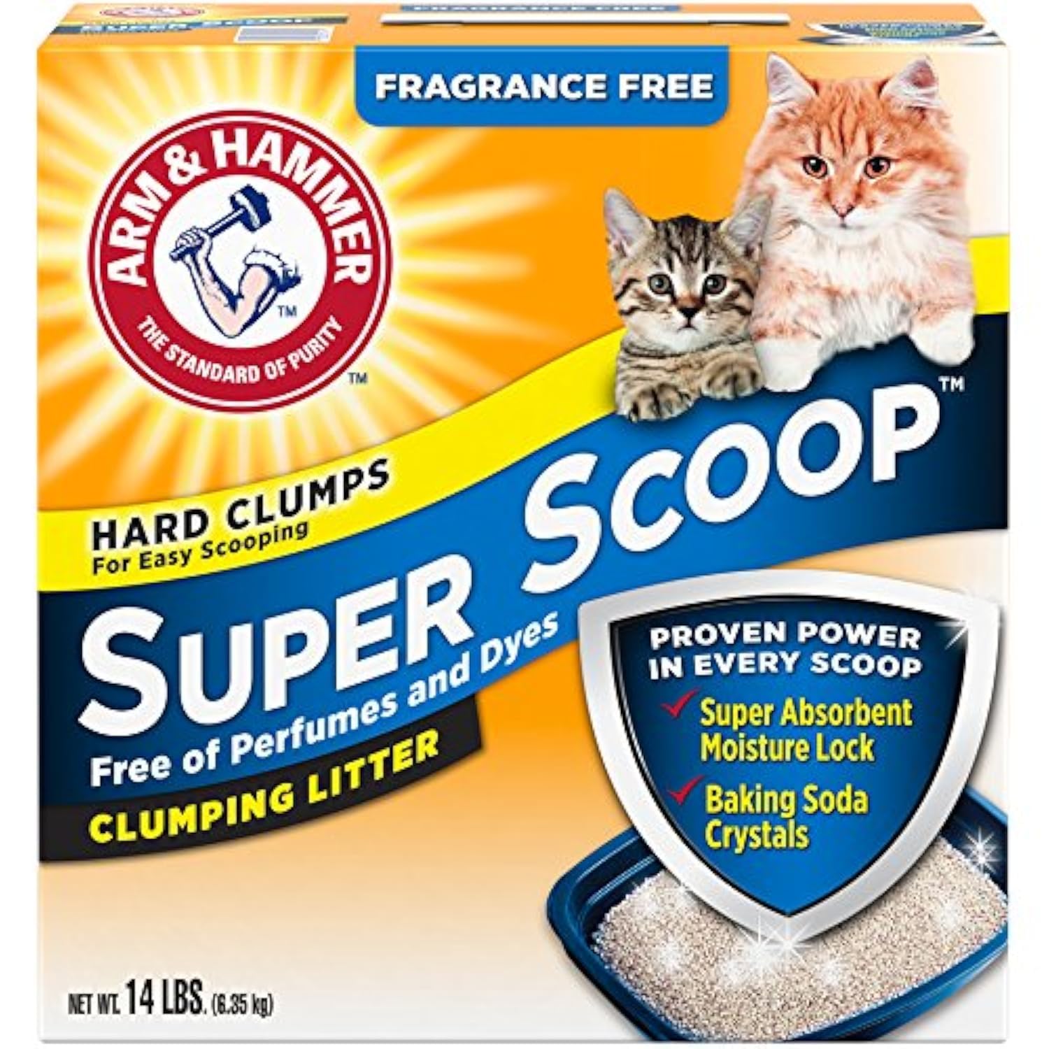 Arm & Hammer Super Scoop Litter, Fragrance Free,14 Lbs (Packaging May Vary)