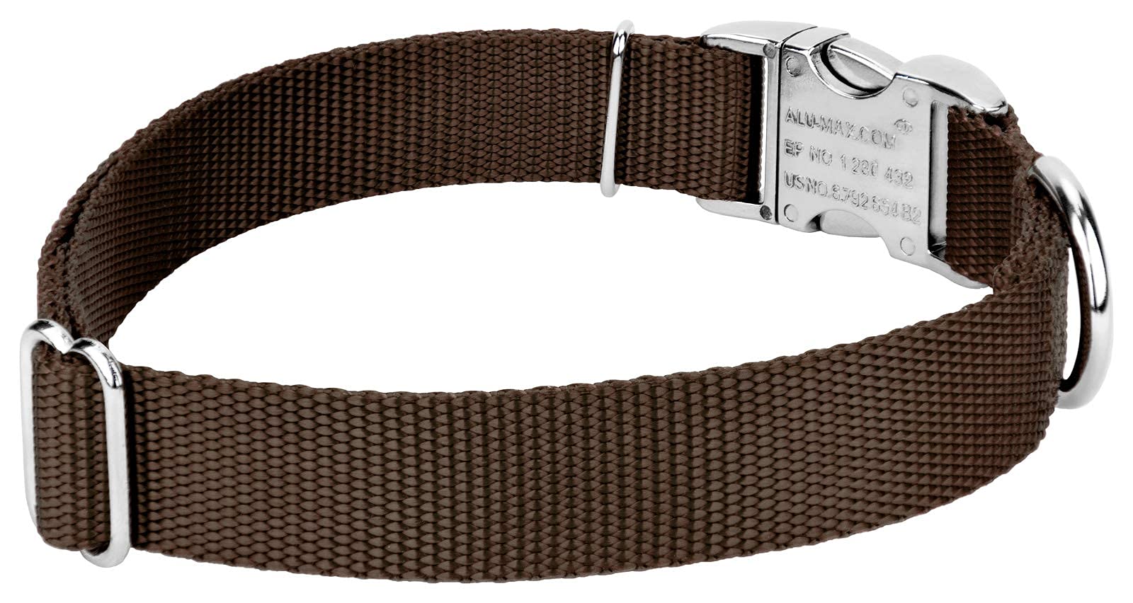 Country Brook Design - Vibrant 30+ Color Selection - Premium Nylon Dog Collar With Metal Buckle (Extra Large, 1 Inch, Brown)