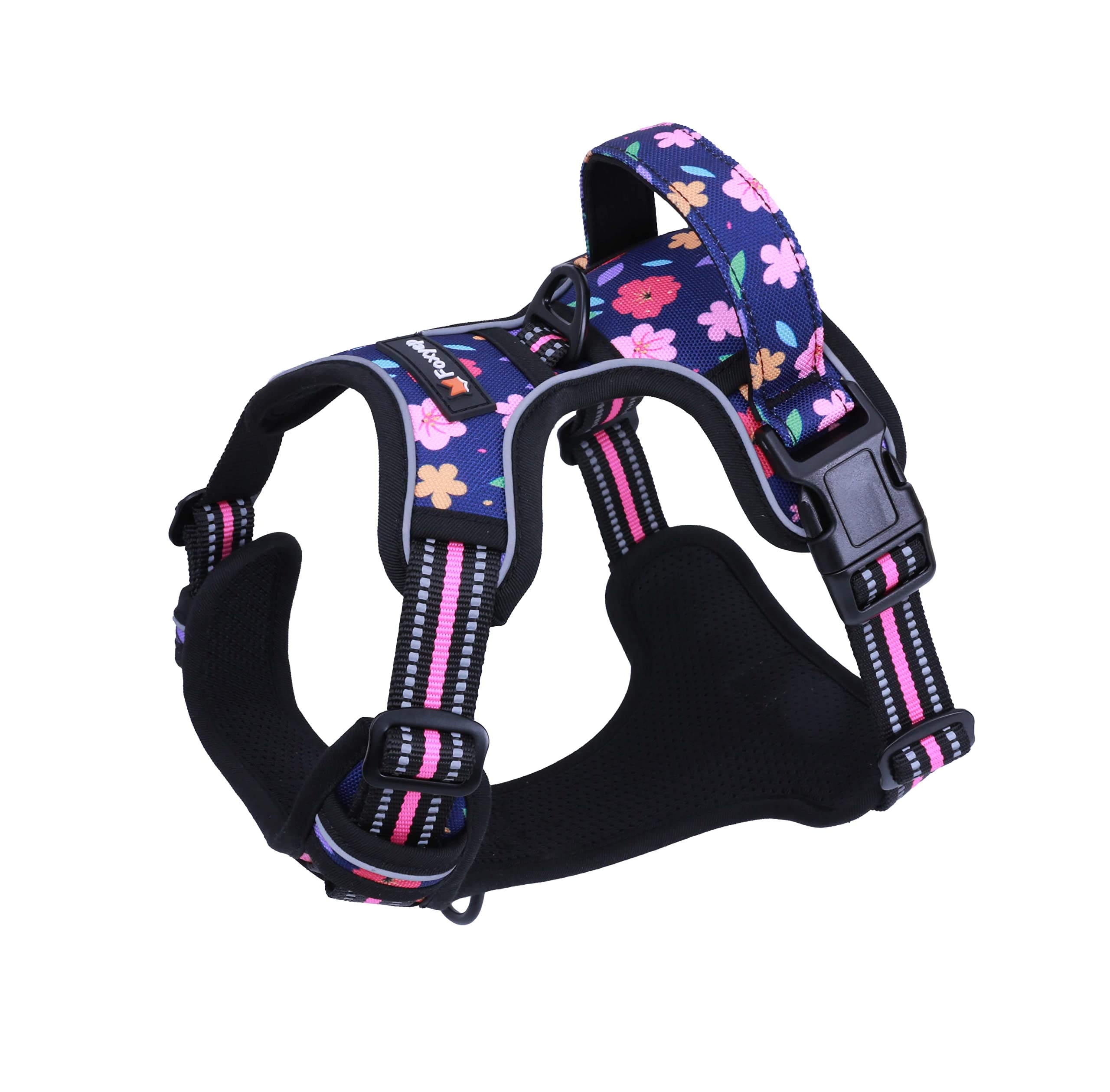 Foxyep No Pull Dog Vest Harness for Medium Dogs with Easy Control Handle Reflective Strap for Puppy Walking,Training, No-Choke B