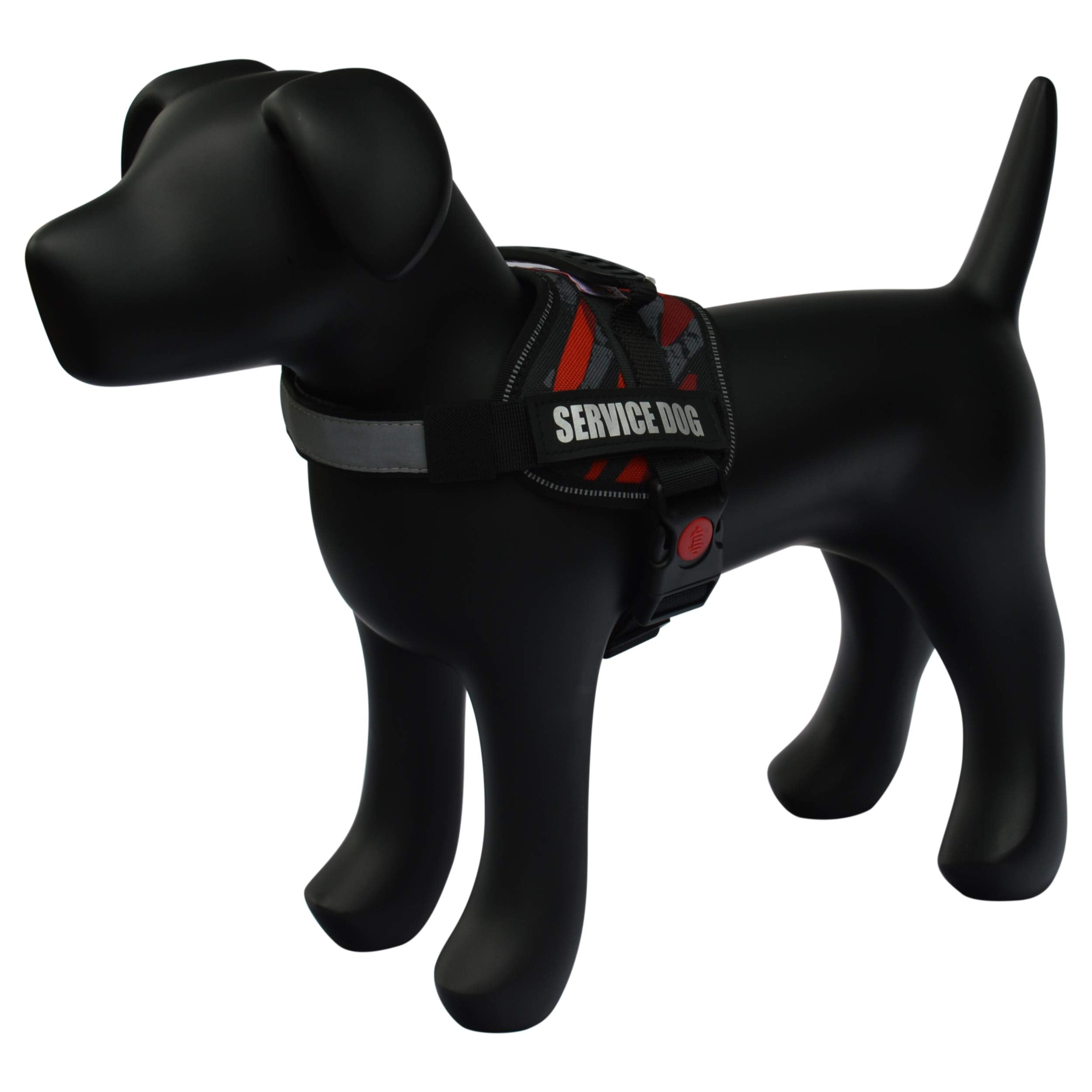 Albcorp Service Dog Vest Harness - Reflective - Woven Polyester And Nylon, Comfy Mesh Padding - Sizes From Xxs To Xl - Service Dog Patches Included. Red Camo, Xxs