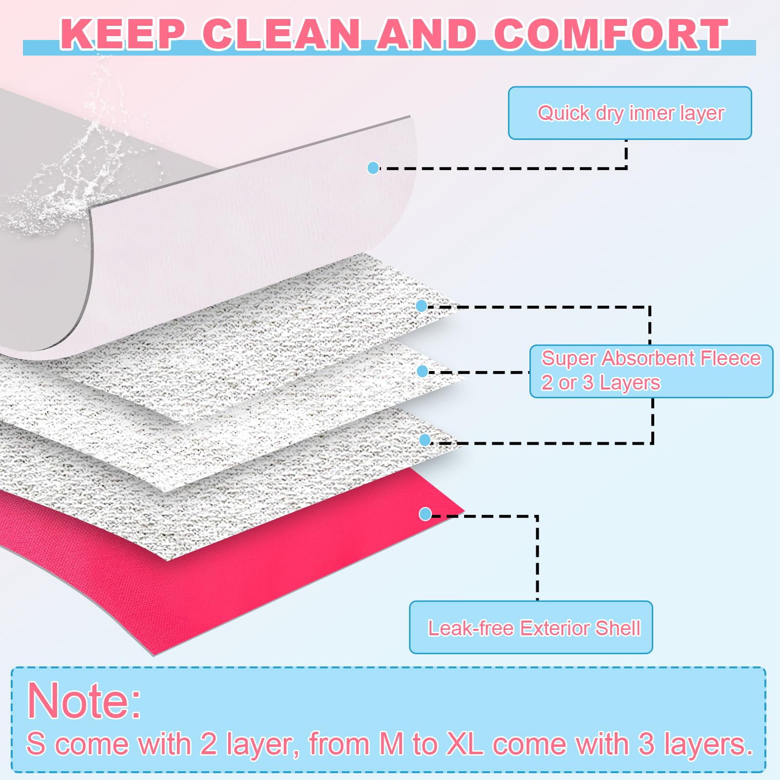 Xpcare 6 Pack Washable Female Dog Diapers - Reusable Doggie Diapers, Highly Absorbent Dog Diapers Female, Leak-Proof Puppy Diape