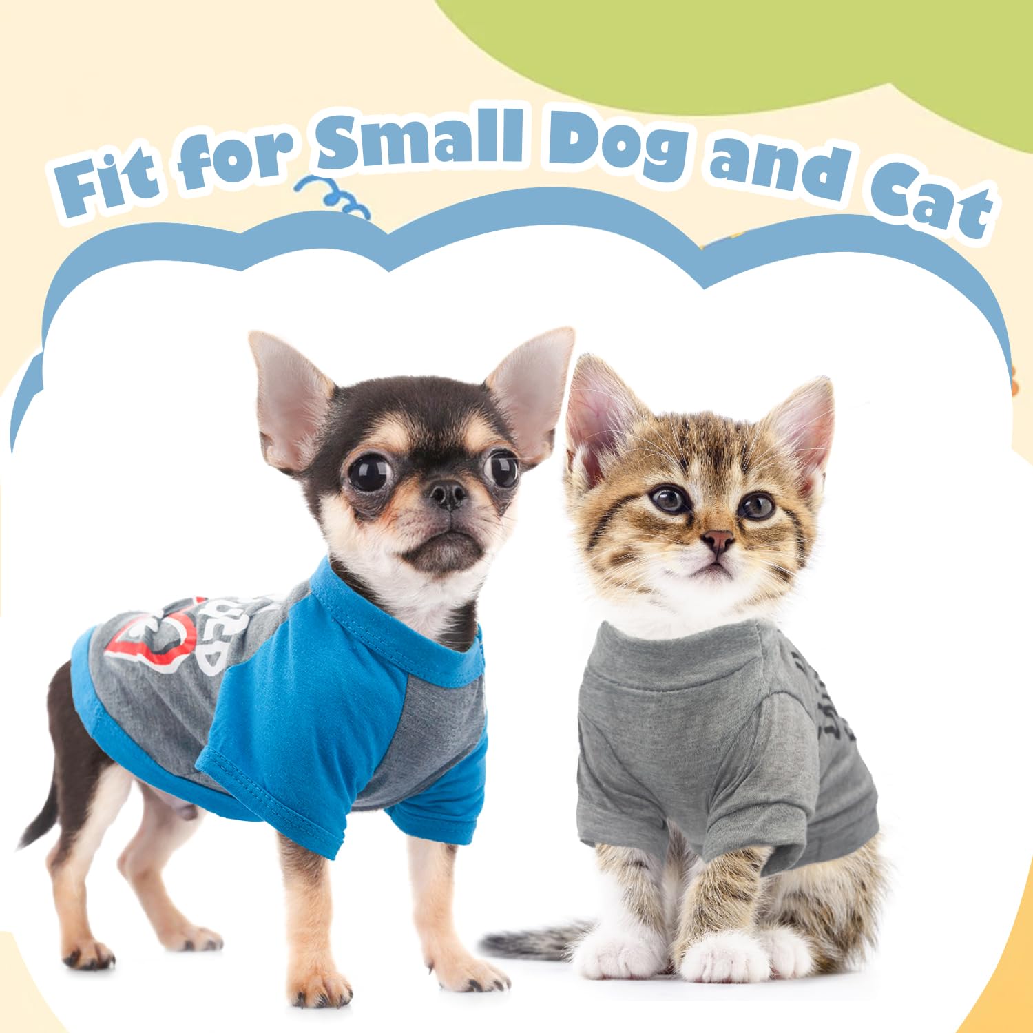 4 Pieces Dog Clothes for Small Dogs Boy Chihuahua Yorkie Clothes Spring Summer Pet Shirt Cute Puppy Shirts Outfits Dog T-Shirt (