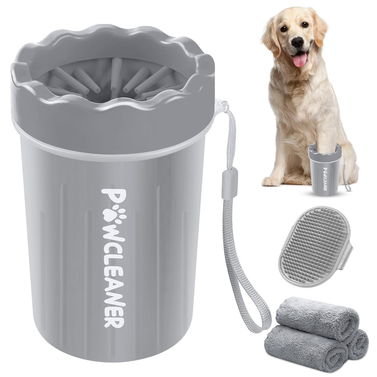 Paw Buddy Muddy Paw Cleaner - Pet Foot Washer For Small, Medium, And Large Dogs/Cats (With 3 Absorbent Towels)