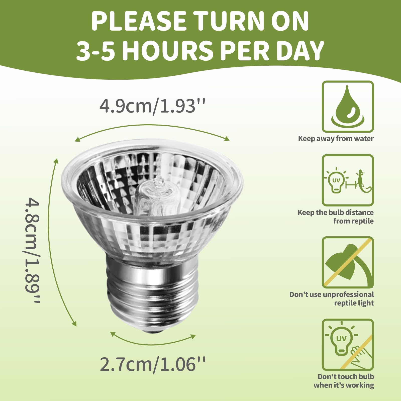 Gozilla 4 Pcs 50W Reptile Heat Lamp, E27 Uva Uvb Reptile Light Bulb, Heat Light Bulb For Tortoise, Bearded Dragon, Snakes.