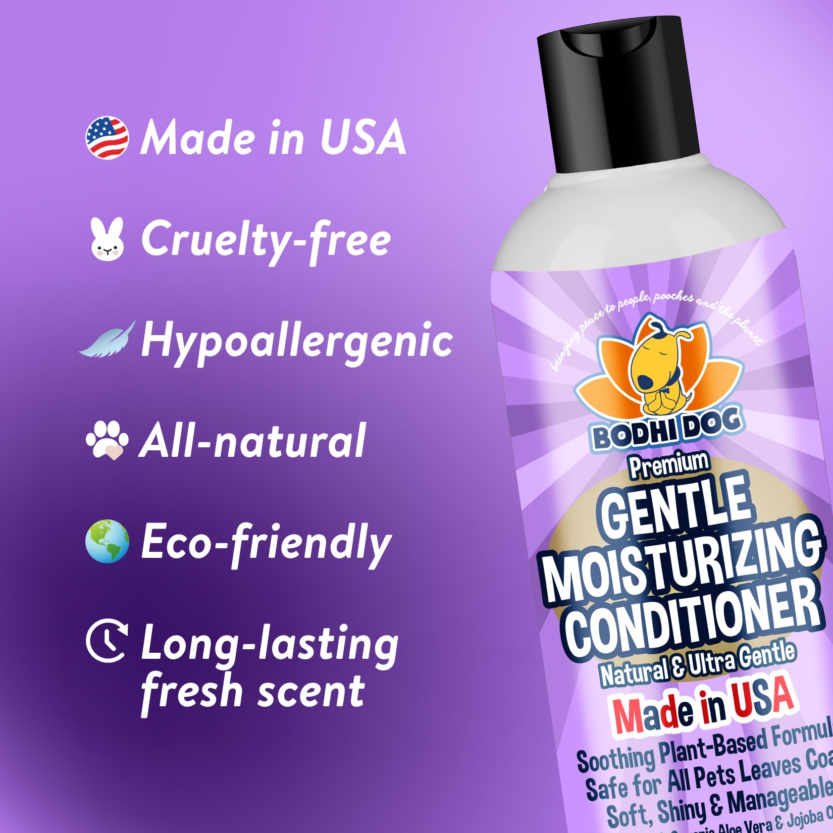 Bodhi Dog Gentle Moisturizing Dog Conditioner - Soothing Plant-Based Formula with Aloe Vera & Jojoba Oil - Hydrates & Softens Co