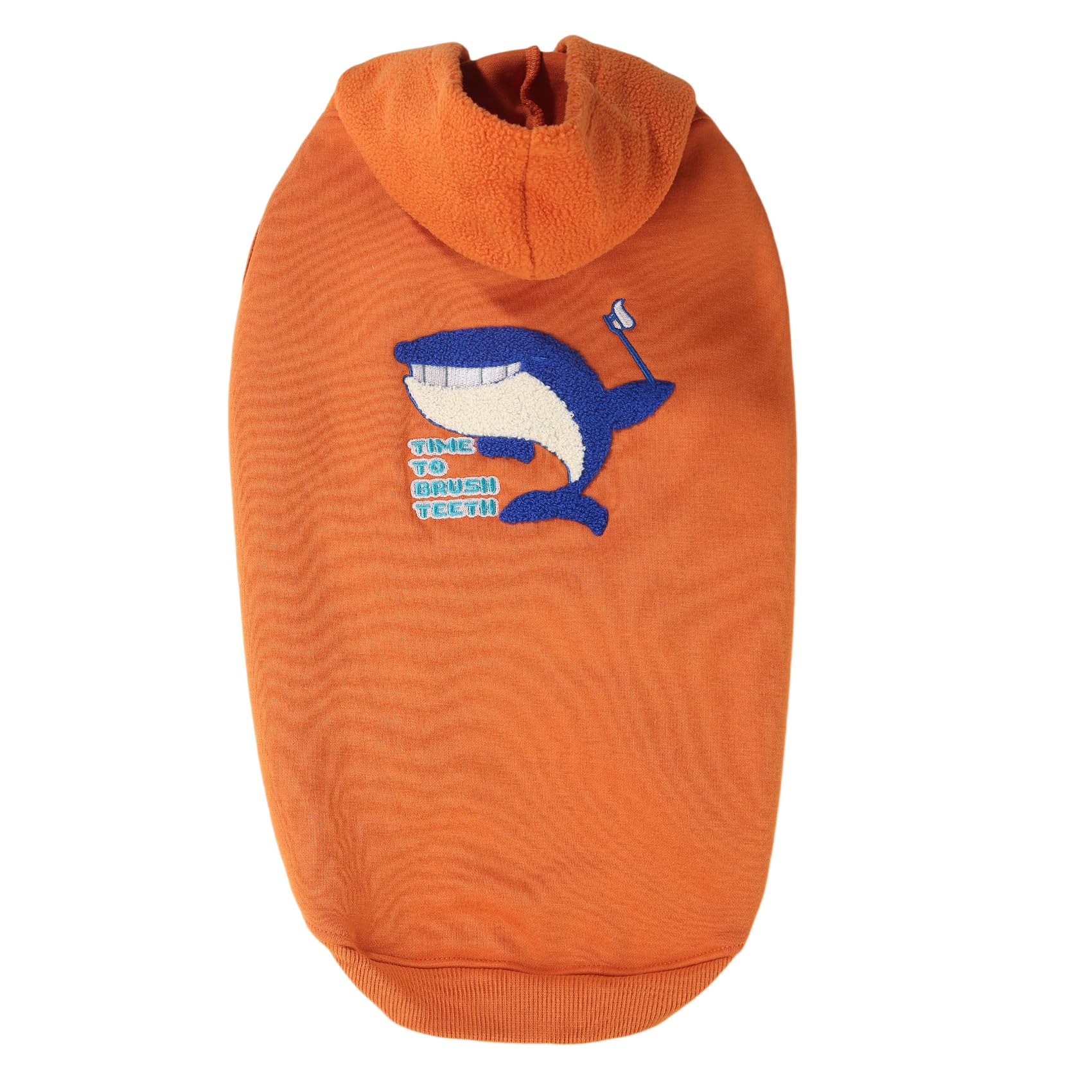 Dog Winter Hoodie Coat, Plush Vest Hoodie Dog Jacket, Dog Winter Autumn Warm Clothes(Orange-Large)