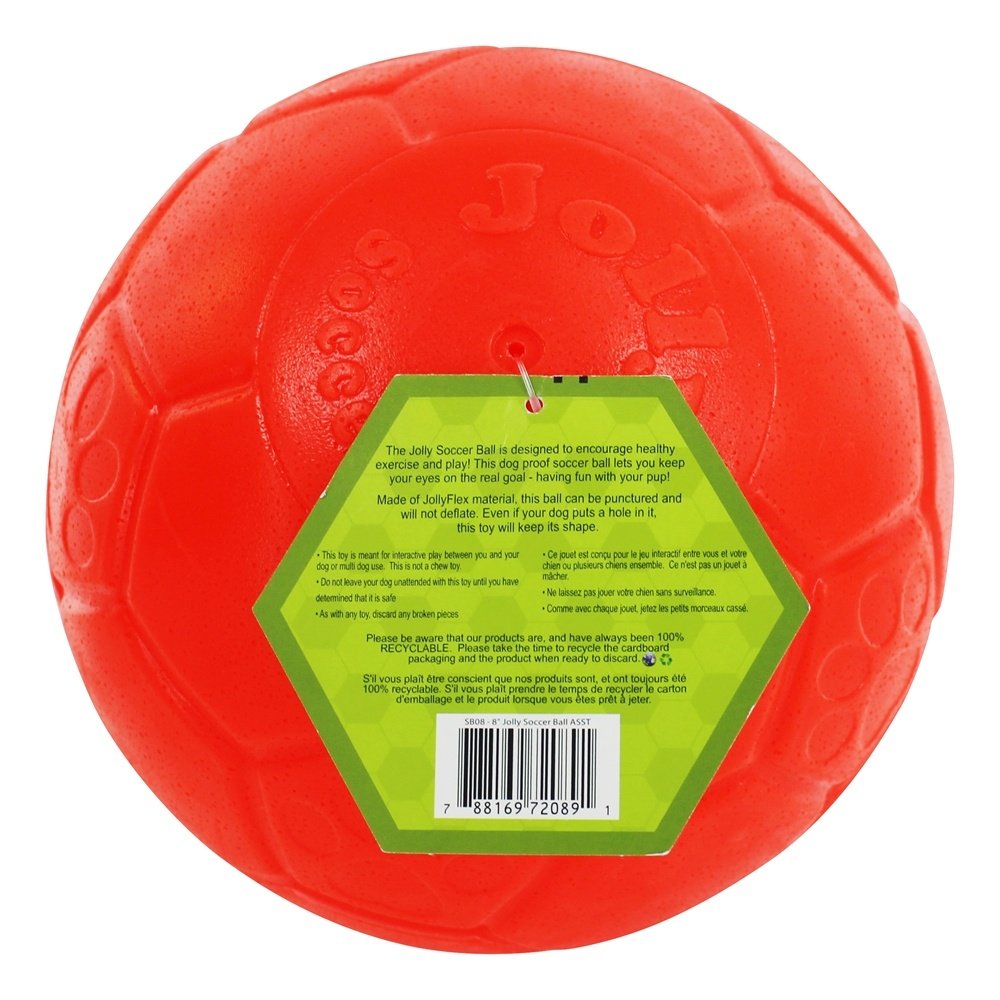 Jolly Pets Jolly Soccer Ball Dog Toy 8In,All Breed Sizes