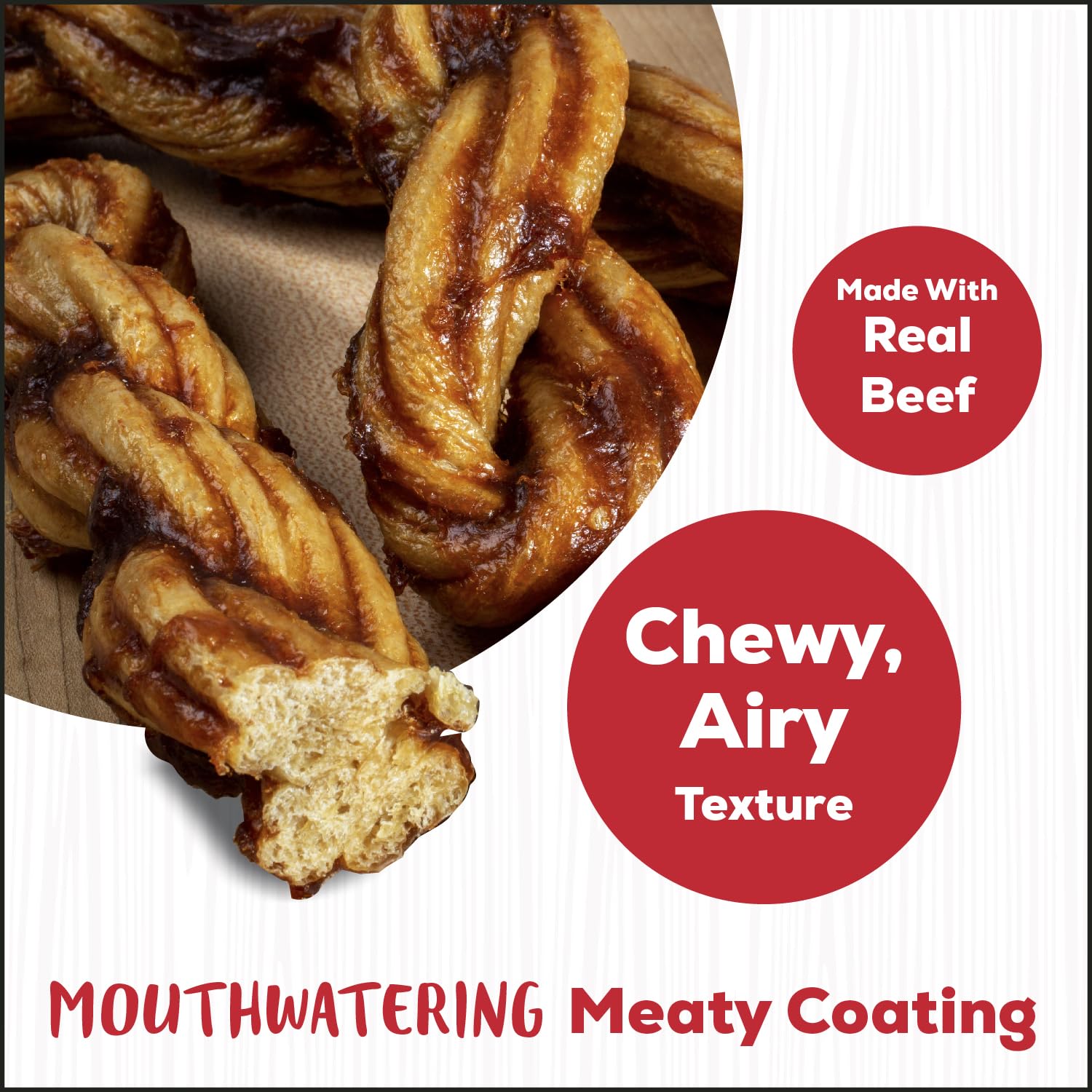Country Kitchen Rawhide Free Twists Dog Chews, Made with Real Beef, 3 Count