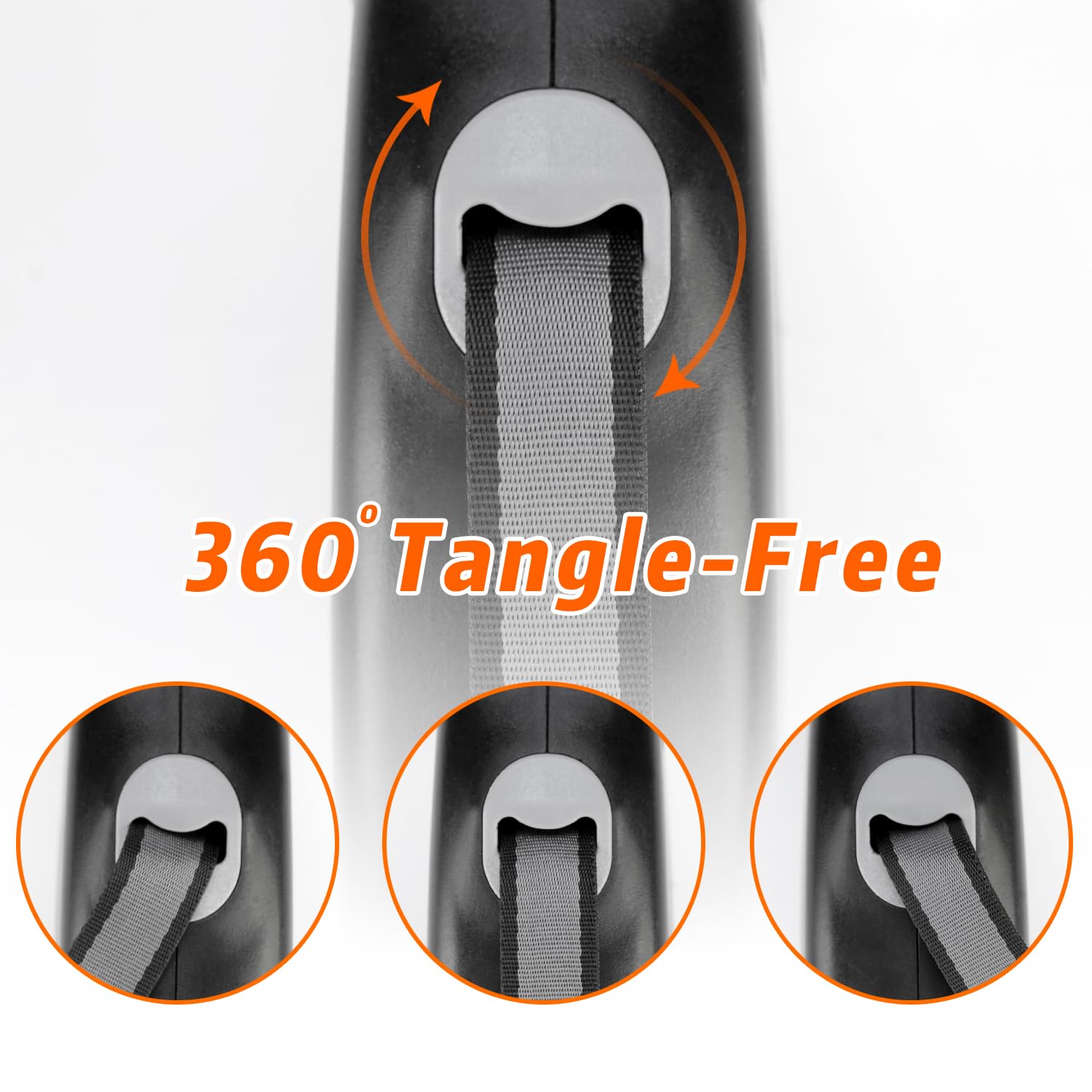 Ec.Teak Retractable Dog Leash 26 Ft, Heavy Duty Dog Leash For Dogs Up To 110Lbs, Strong Nylon Tape No Tangle, One-Handed Brake,