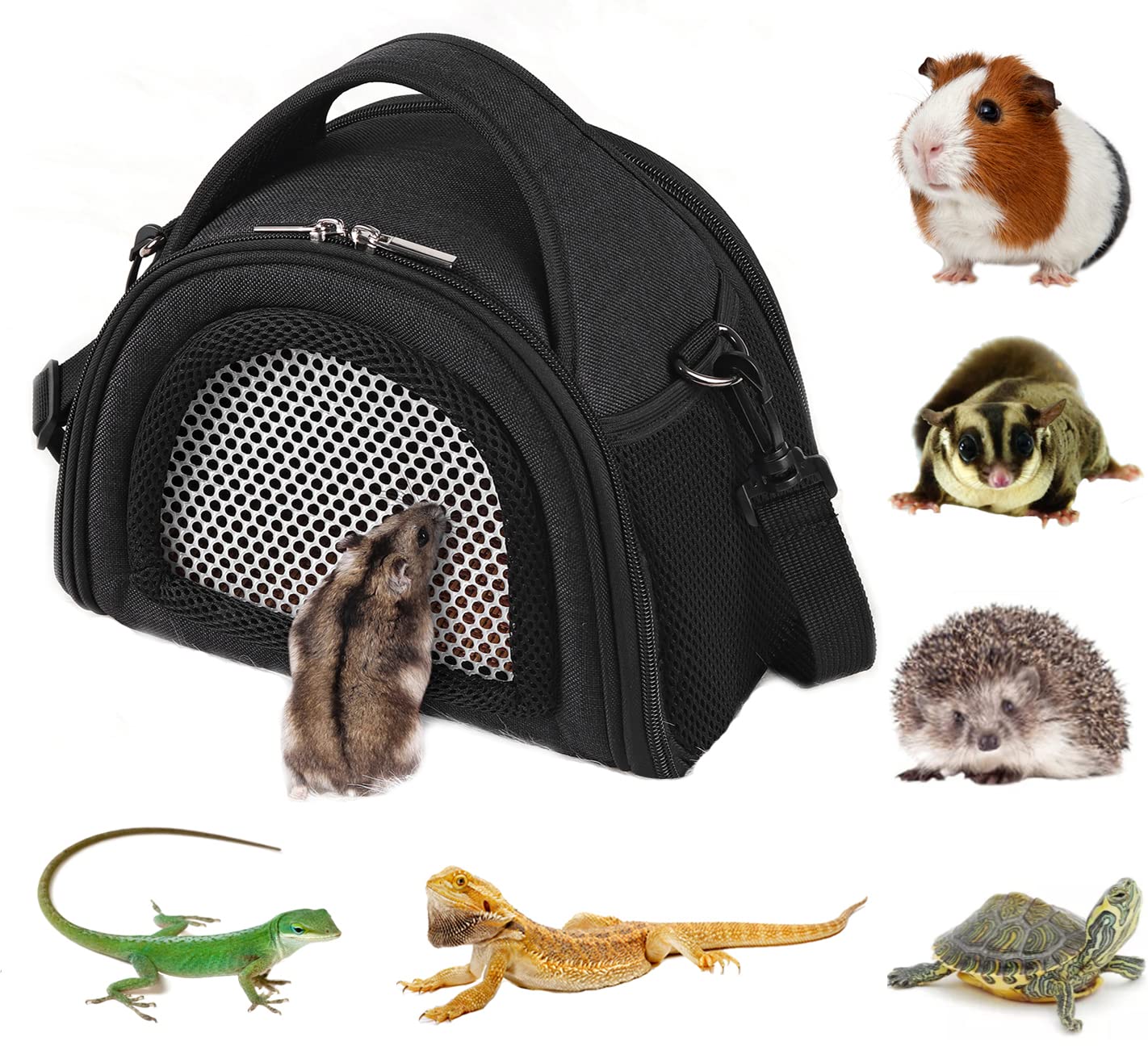 YUDODO Hamster Carrier Guinea Pig Carrier Bag Small Animal Sugar Glider Pouch Gerbil Hedgehog Portable Travel Carrier Outdoor Ha