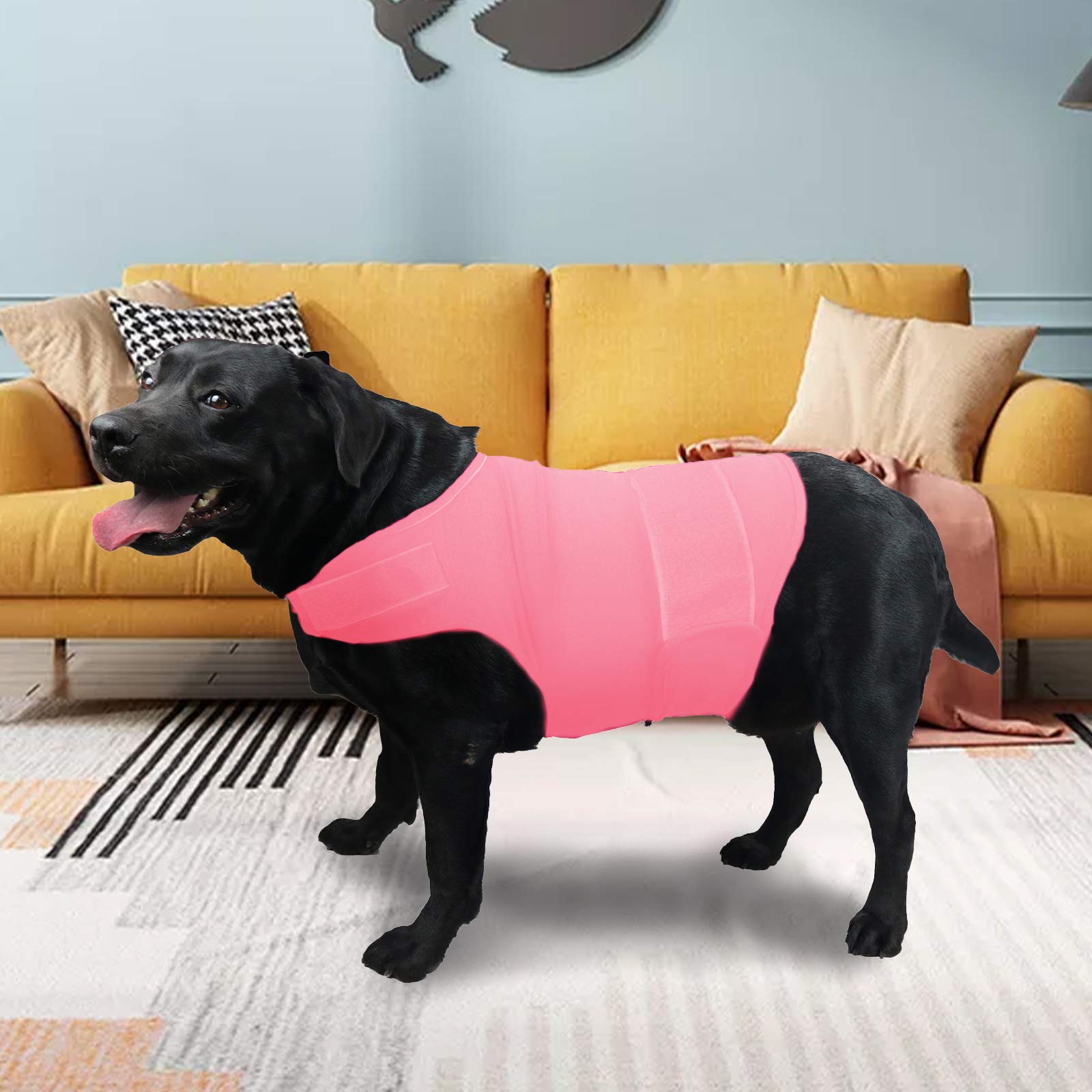 Kittystar Breathable Dog Shirt For Thunderstorm, Dog Anxiety Vest Jacket Warp,Puppy Calming Coat Anxiety Relief (Xl,Pink)
