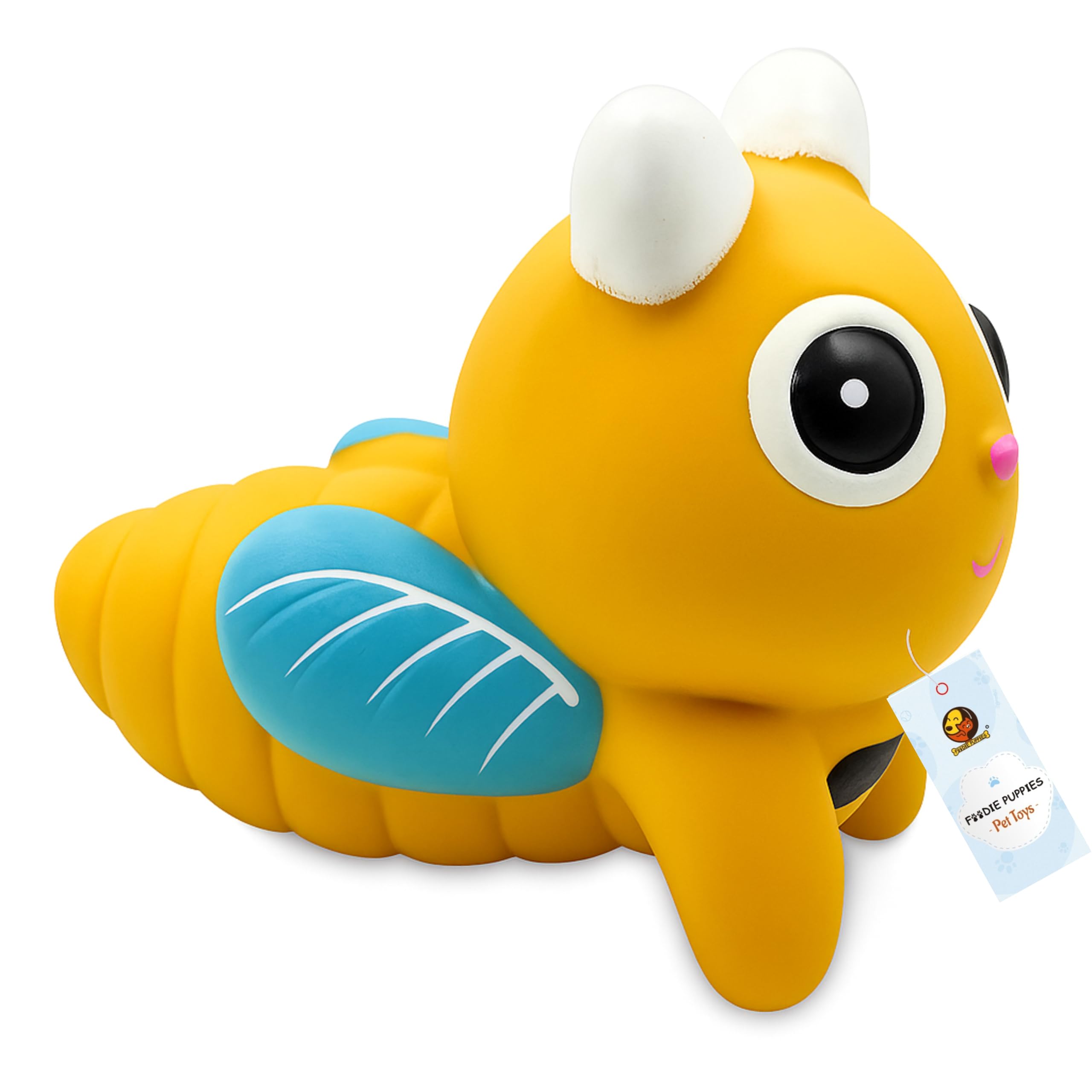 Foodie Puppies Dog Squeaky Chew Latex Rubber Toy  (Goldfish) | for Small Dogs & Puppies | Durable, Soft, Animal Design, Fetch &