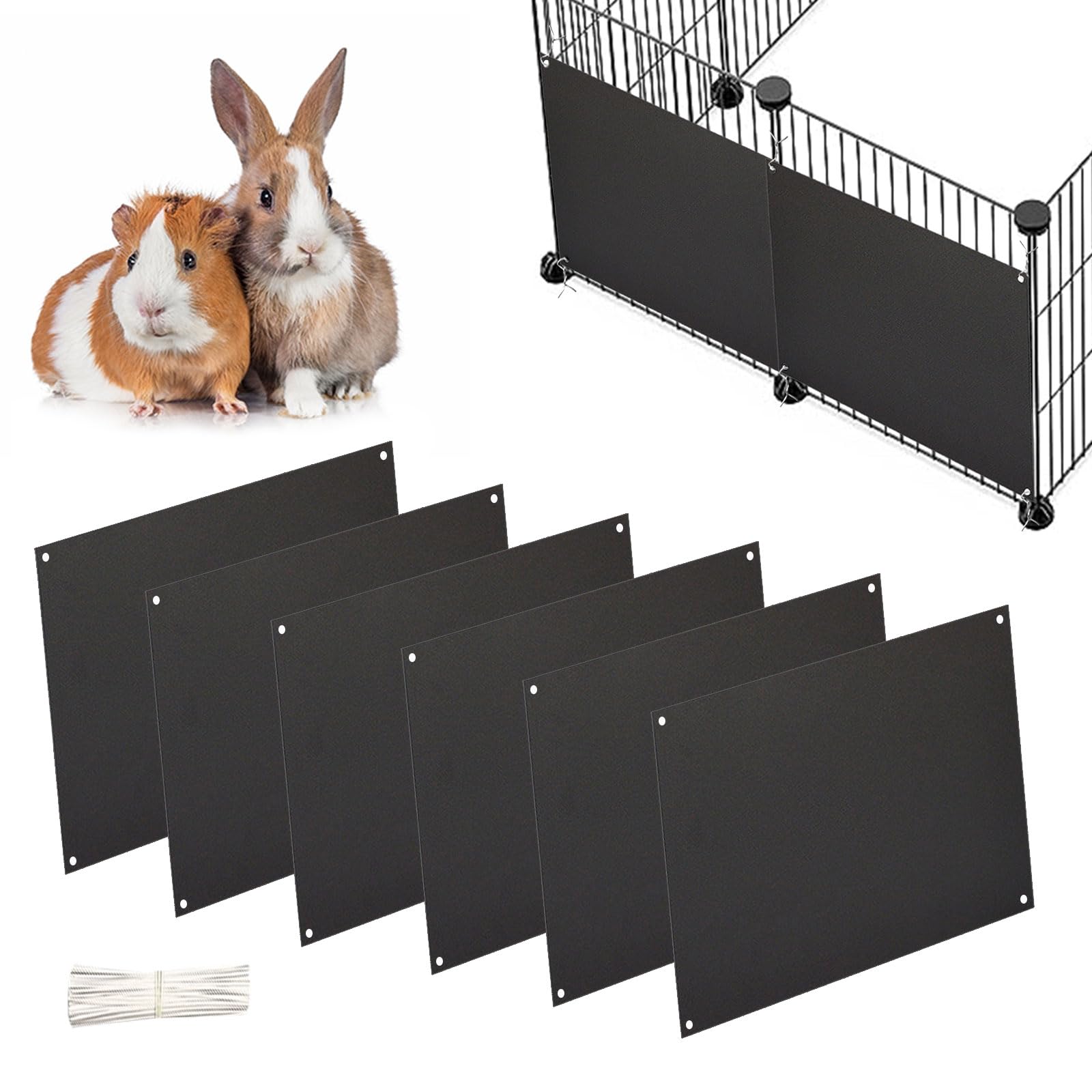 Oncpcare 6 Pack Pet Cage Liner Protection Block Light 10 ' ' x 8.2 ' ' Rabbit Cage Urine Guard Cage Edge Liner Guinea Pig Side L