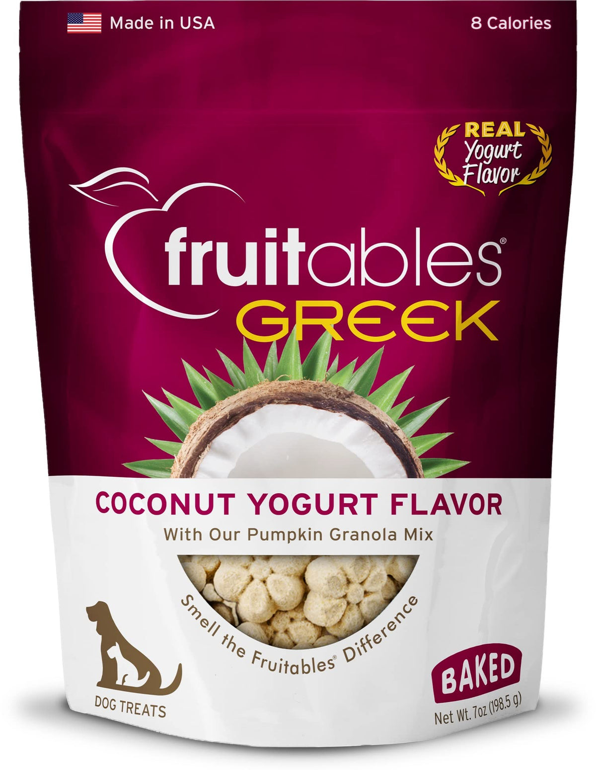 Fruitables Greek Yogurt Dog Treats - Healthy Dog Treats - Yogurt Treats For Dogs - Coconut Flavor - 7 Ounces