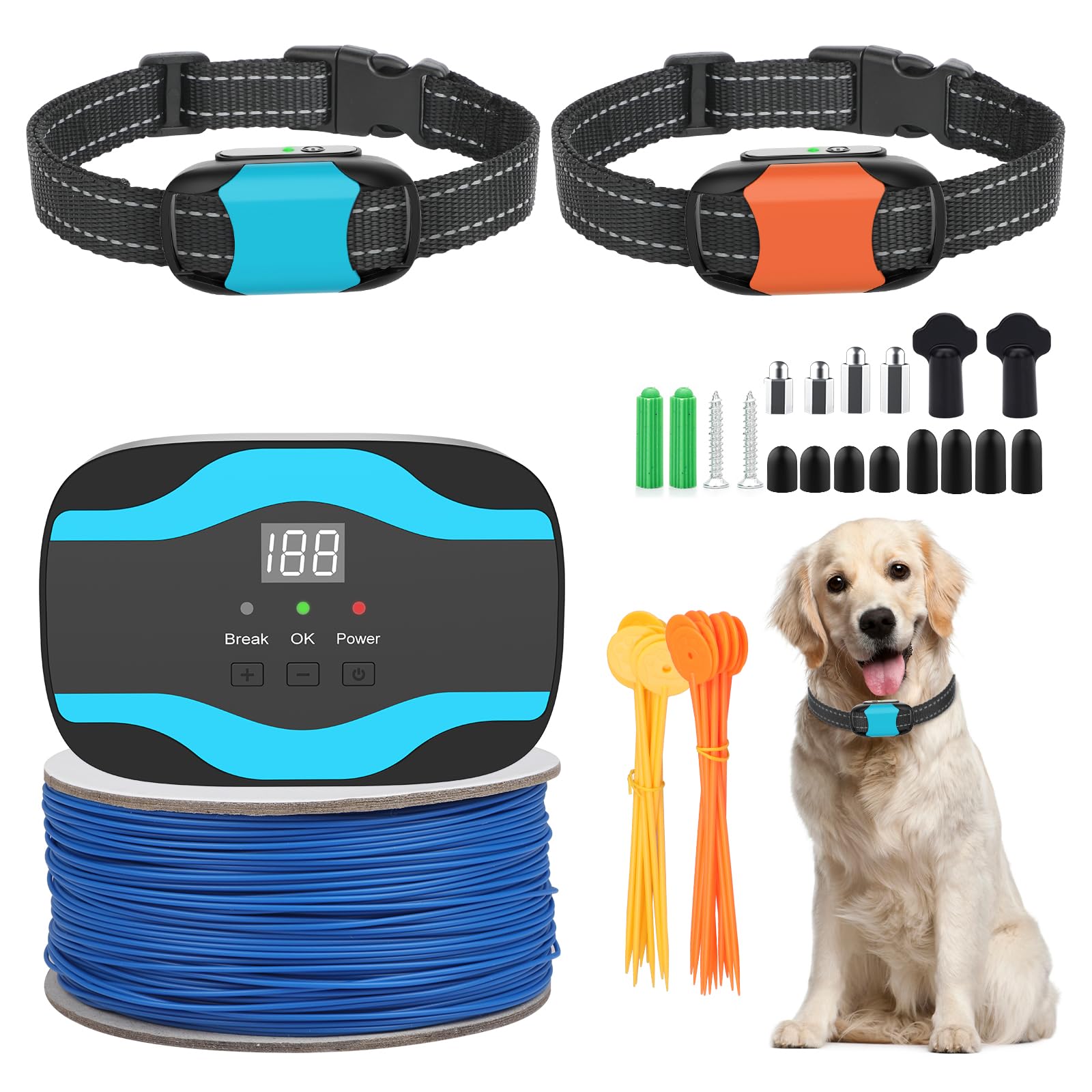 RUXAN Underground Dog Electric Fence for Dogs, Electric In Ground Dog Fence Containment System Aboveground Pet Containment Syste