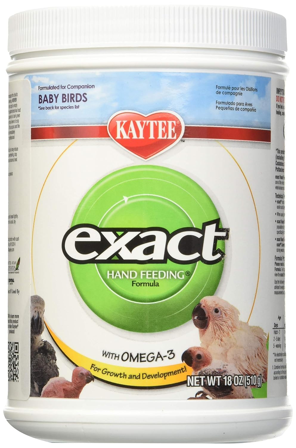 Kaytee (3 Pack) Exact Hand Feeding For Baby Bird, 18-Ounce Each