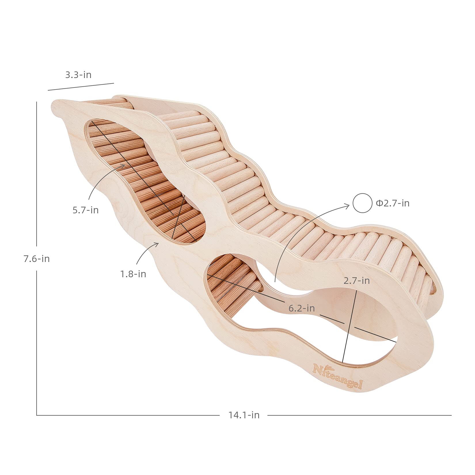 Niteangel Hamster House W/Climbing Ladder For Hamsters Gerbils Mice Or Similar-Sized Pets (Secret Peep Tunnel Hamster Hut)