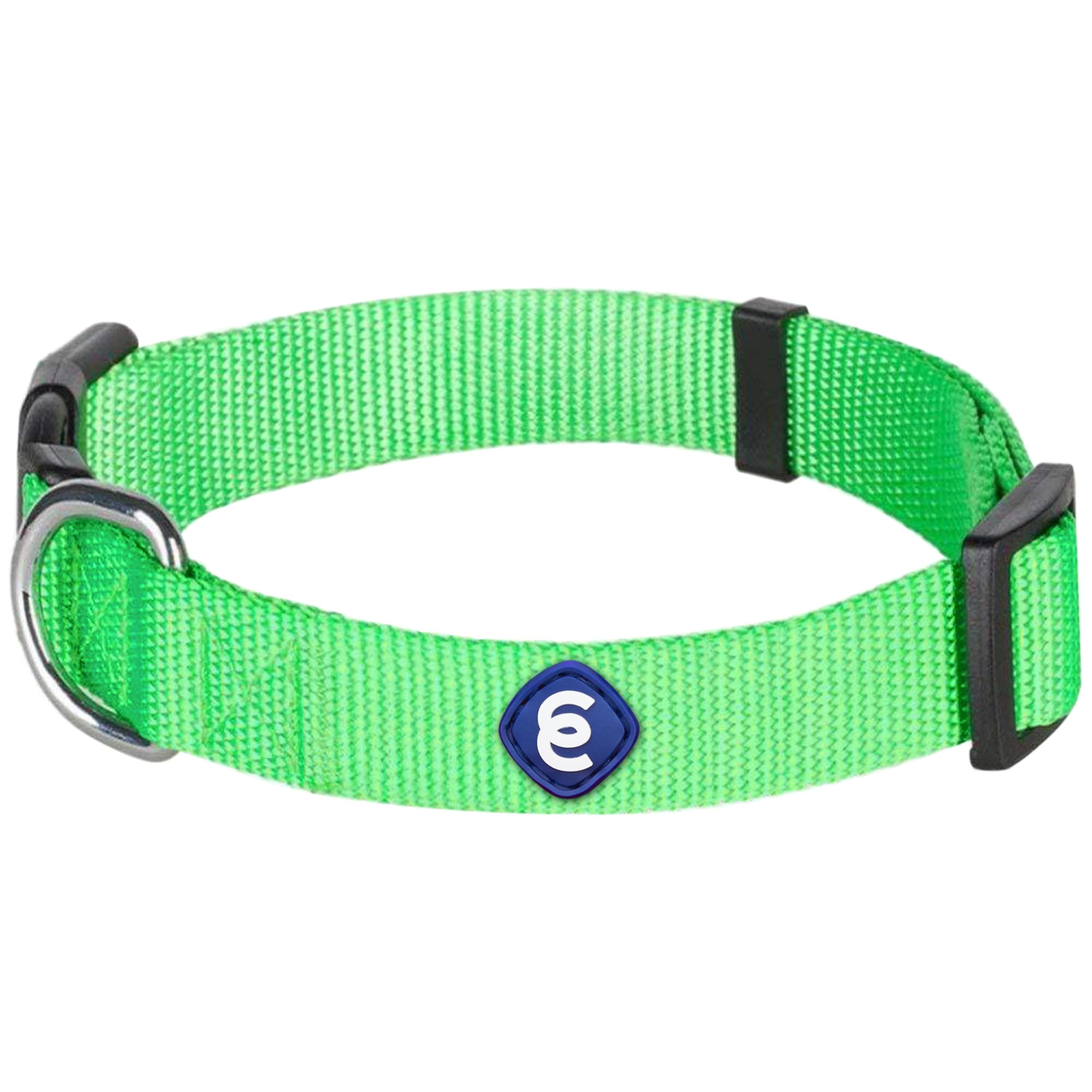 Blueberry Pet Essentials Dog Collar | Adjustable Girl Dog Collars For Medium Dogs | Neon Green Puppy Collar | Classic Nylon Dog 