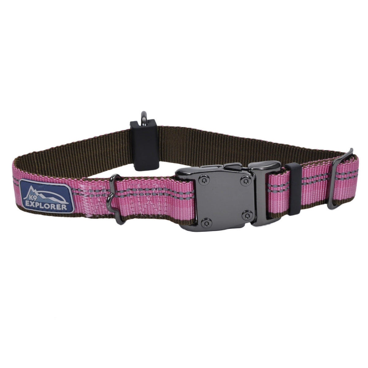 Coastal Pet K9 Explorer Reflective Adjustable Dog Collar - Comfortable Collar For The Outdoors - Durable, Lightweight Accessory With Side-Release Buckle - Berry, 1' X 12-18'