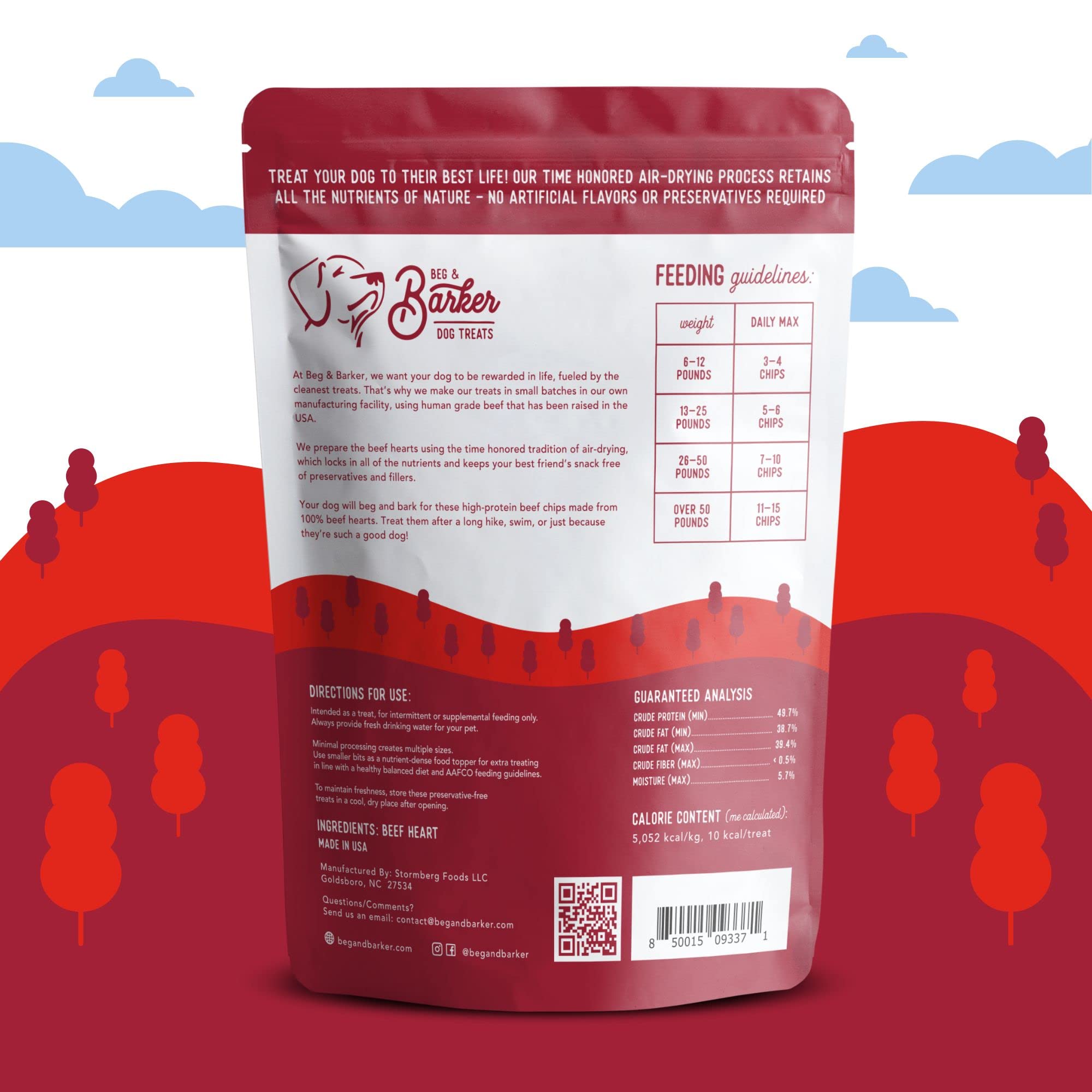 Beg & Barker Beef Chips for Dogs (8 Ounce, Pack of 1) - Single Ingredient Dog Treats Made for Large & Small Dogs Protein Human G