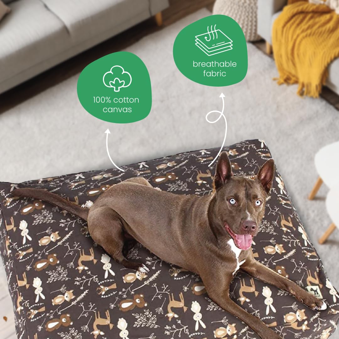 Molly Mutt Huge Dog Bed Cover - Gorgeous Beasts Print - Measures 36   X45   X5 - 100% Cotton - Durable - Breathable - Sustainabl