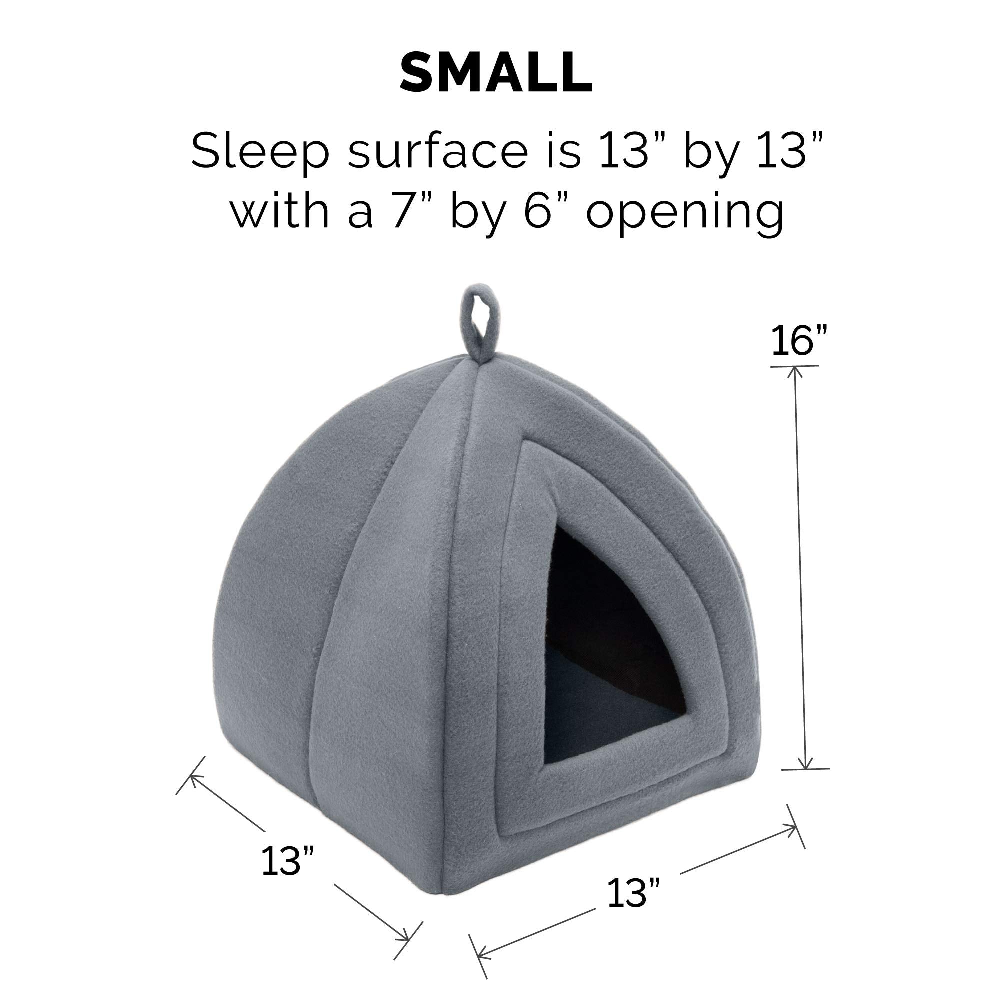 Furhaven Cat Bed Cave for Indoor Cats & Small Dogs, Washable & Foldable w/ Removable Cushion - Polar Fleece Pet Tent - Heather G