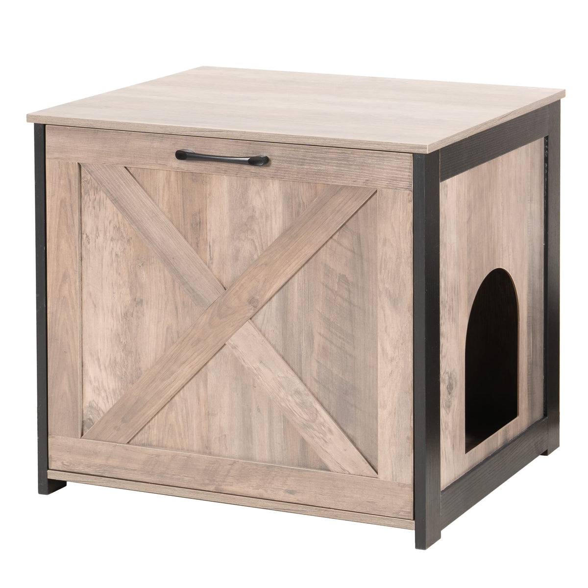 Dwanton Cat Litter Box Furniture Hidden, Cat Litter Box Enclosure, Reversible Entrance Can Be On Left Or Right Side, Indoor Cat 