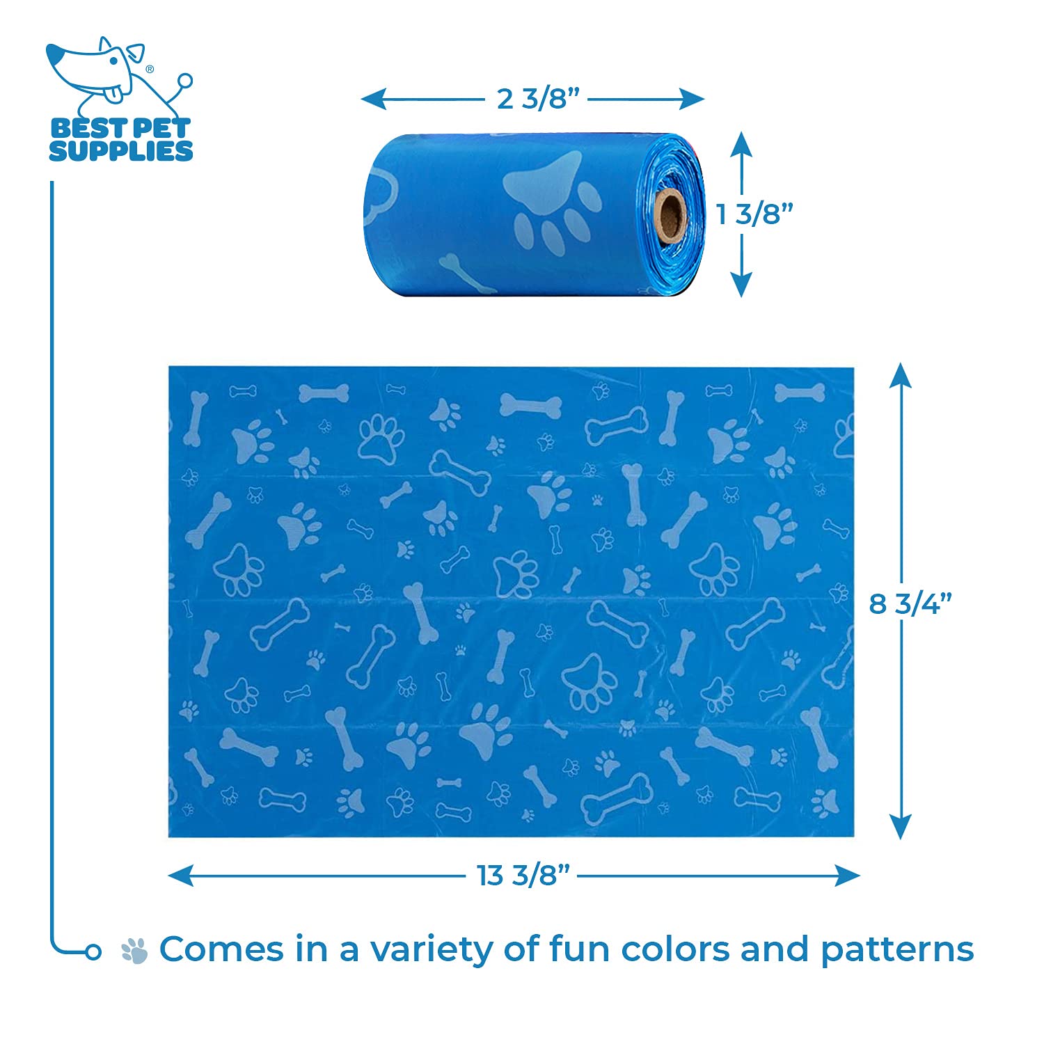 Best Pet Supplies Dog Poop Bags For Waste Refuse Cleanup, Doggy Roll Replacements For Outdoor Puppy Walking And Travel, Leak Pro