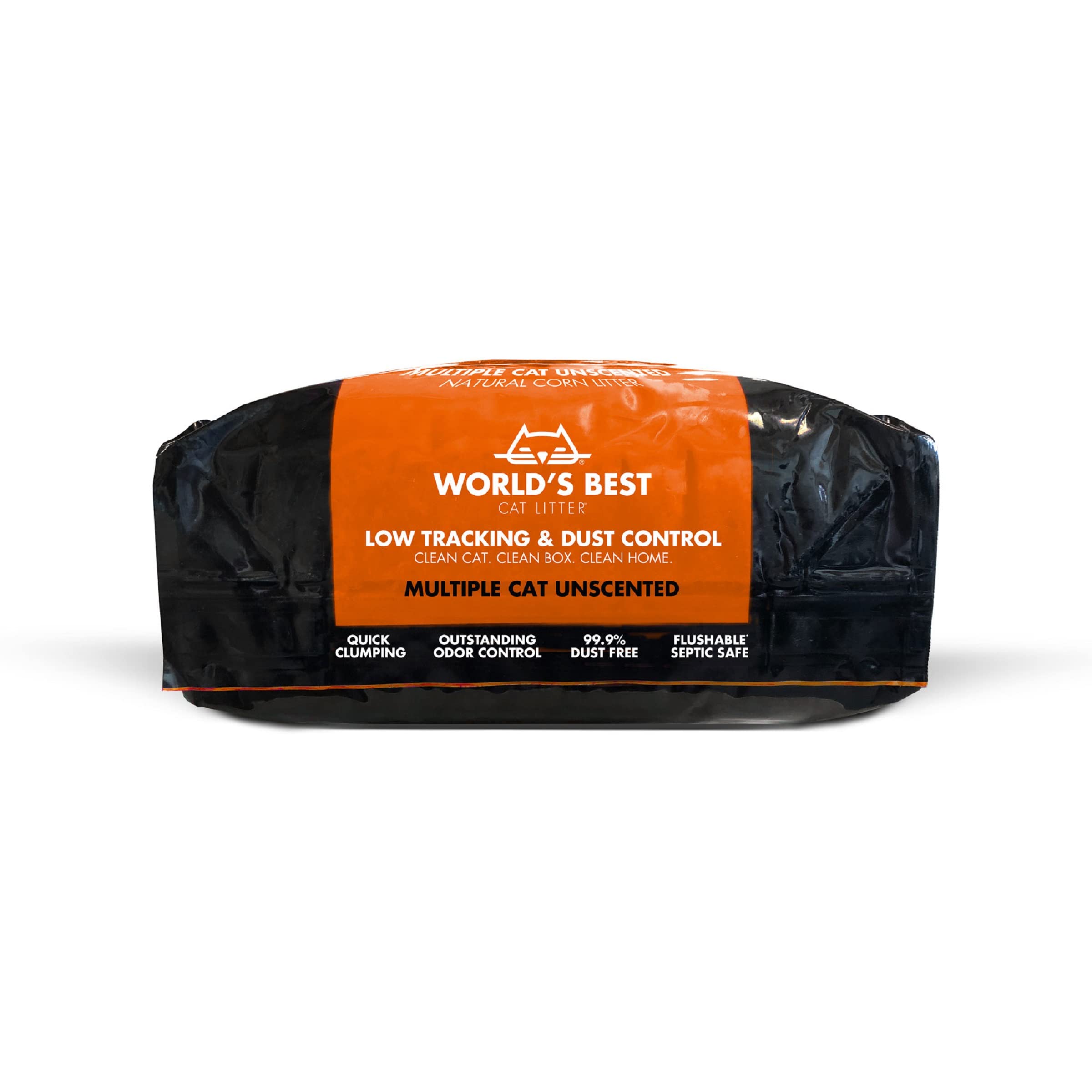 World'S Best Cat Litter Low Tracking & Dust Control Multiple Cat Unscented 32-Pounds - Natural Ingredients, Quick Clumping, Flushable & Made In Usa - Long-Lasting Odor Control & Easy Scooping