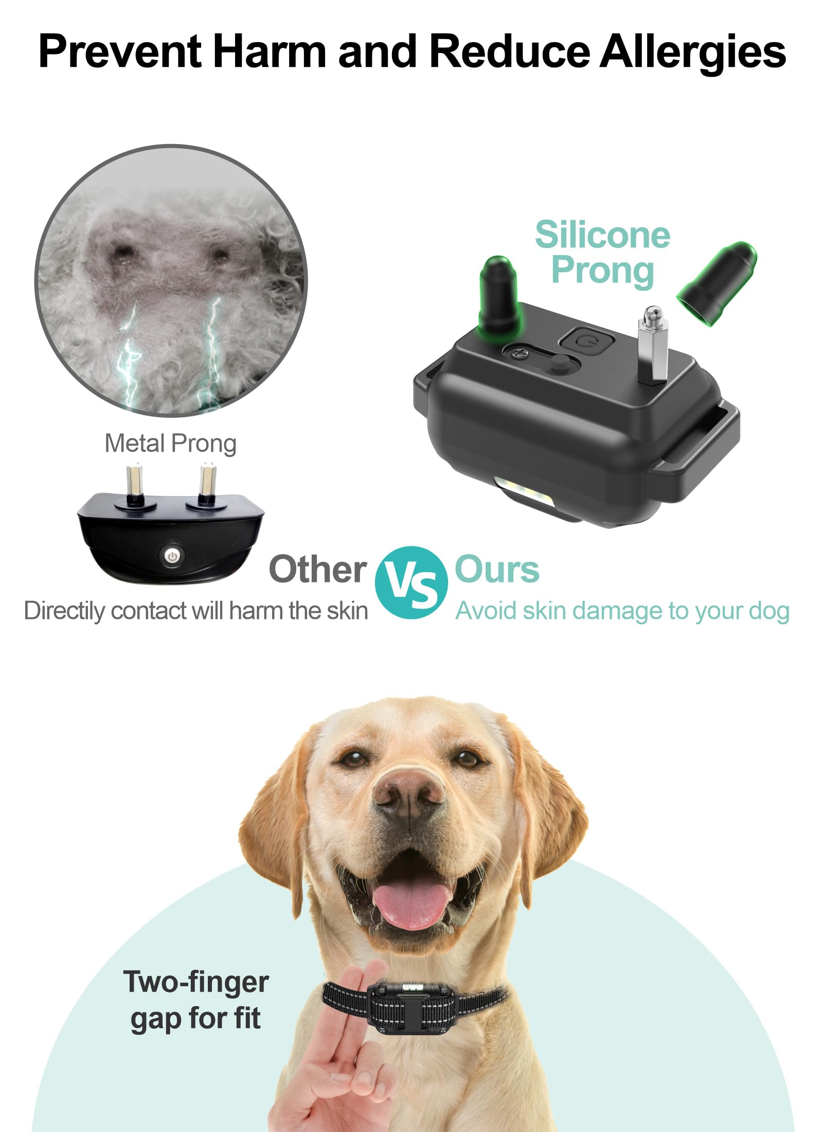 FunniPets Dog Shock Collar 3 Pack - Waterproof E Collar with Remote, Shock, Vibration, Beep Modes for Small, Medium, Large Dogs - Black
